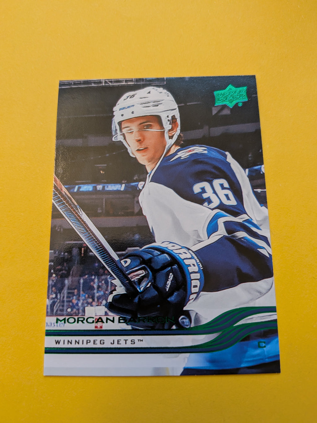 Morgan Barron 25-26 Upper Deck Green Holiday Card
