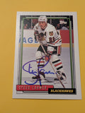 Steve Larmer Signed Chicago Blackhawks Card G