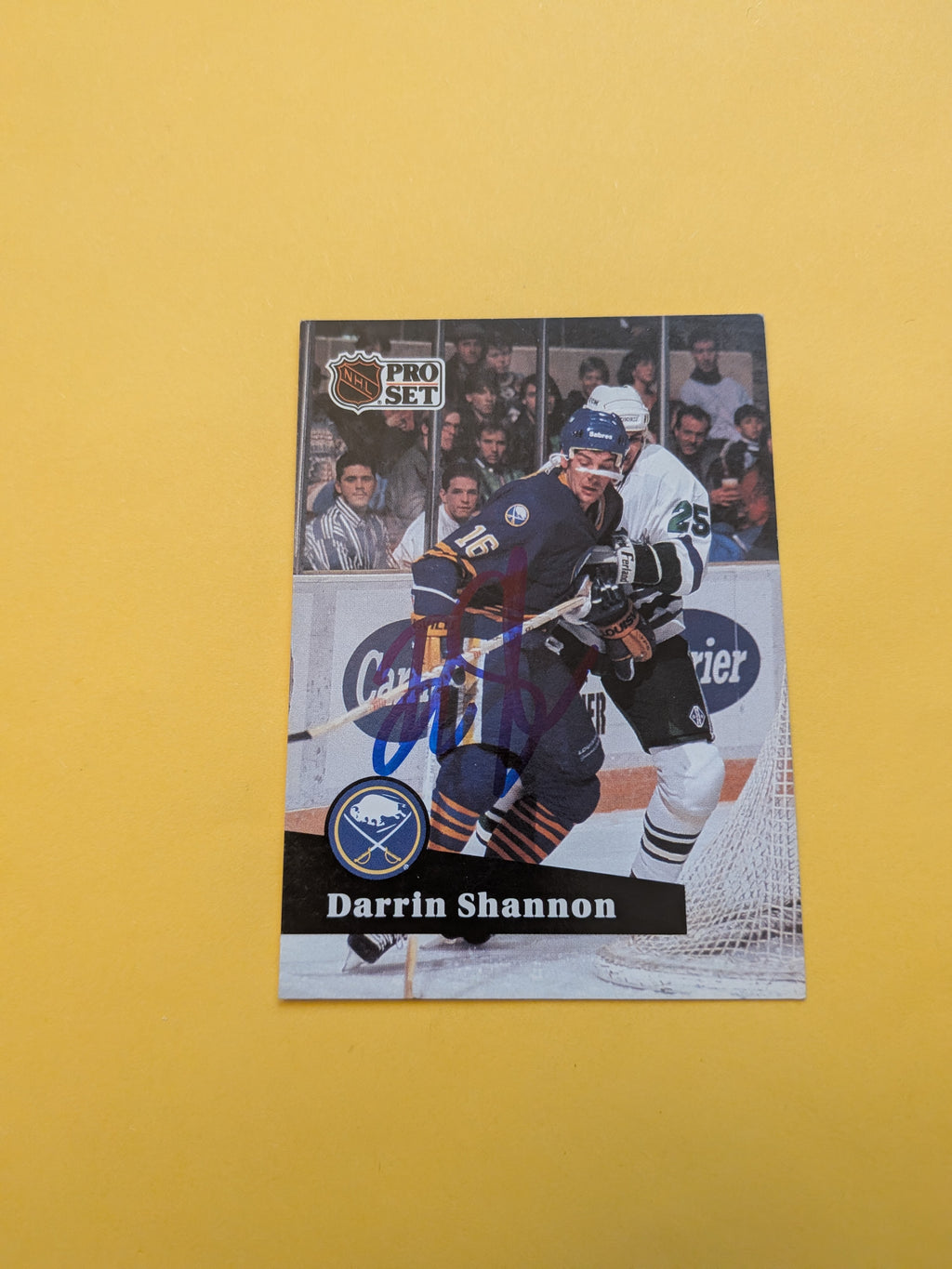 Darrin Shannon Signed Buffalo Sabres Card D