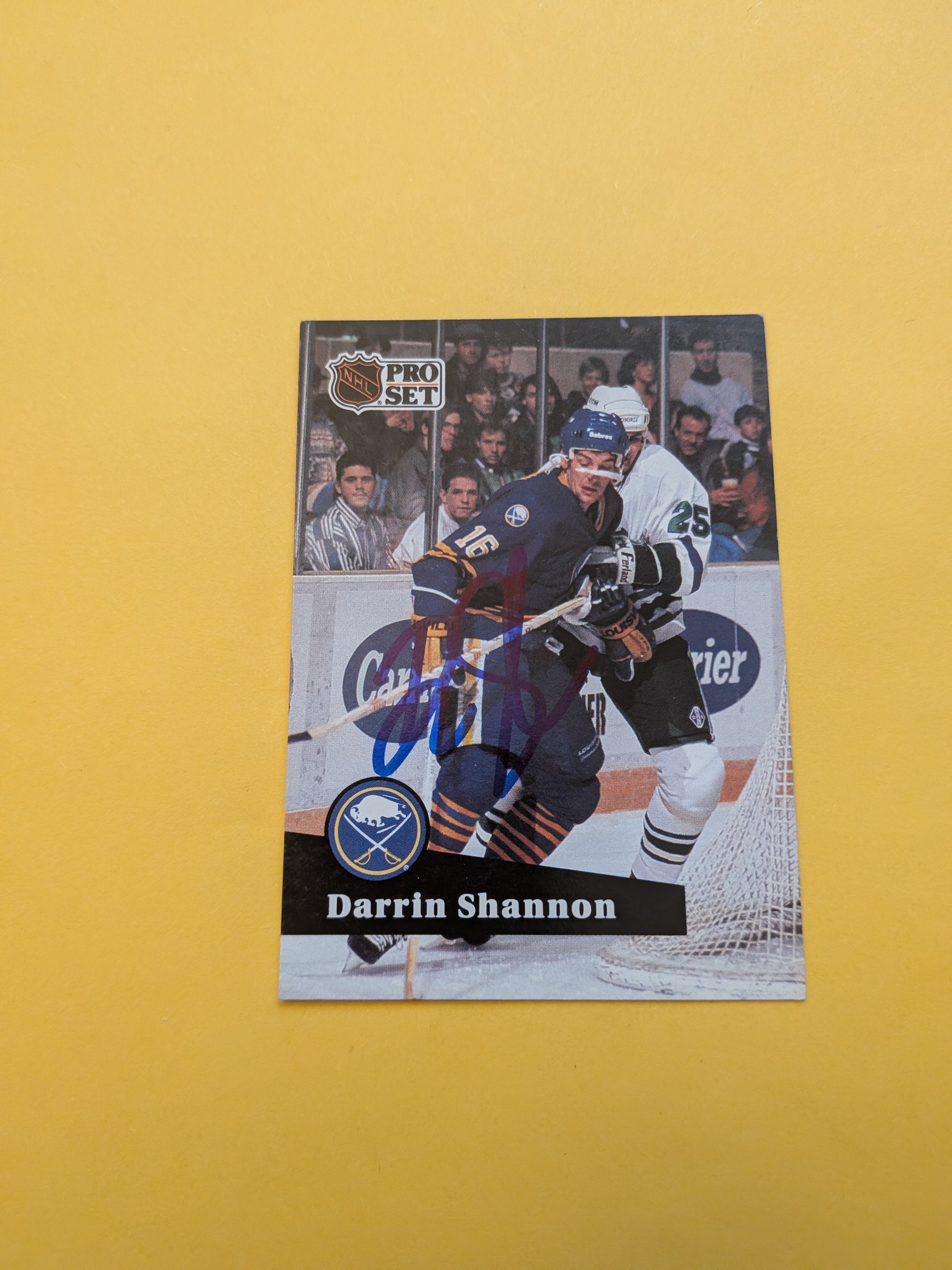 Darrin Shannon Signed Buffalo Sabres Card D