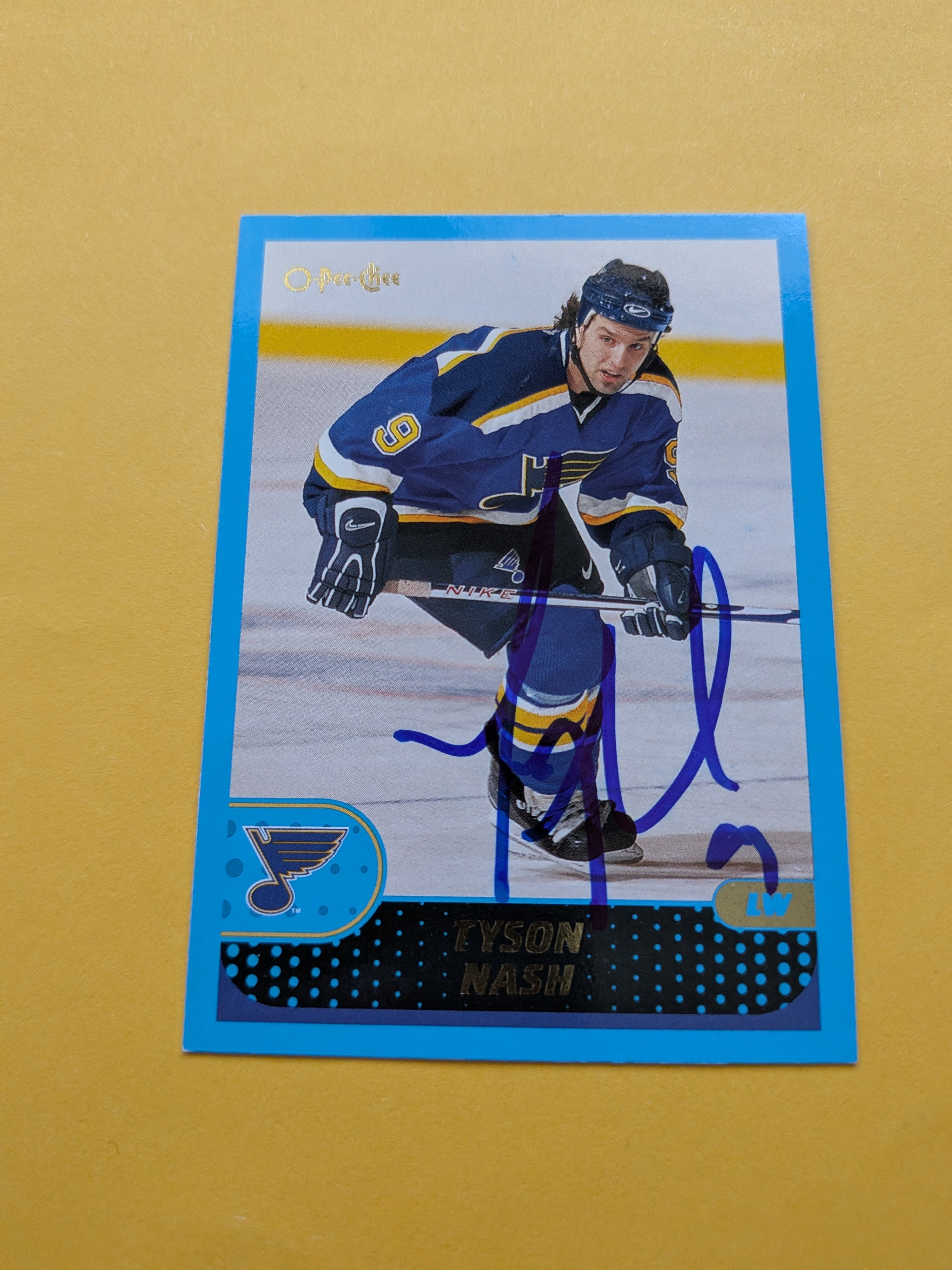 Tyson Nash Signed St. Louis Blues Card A