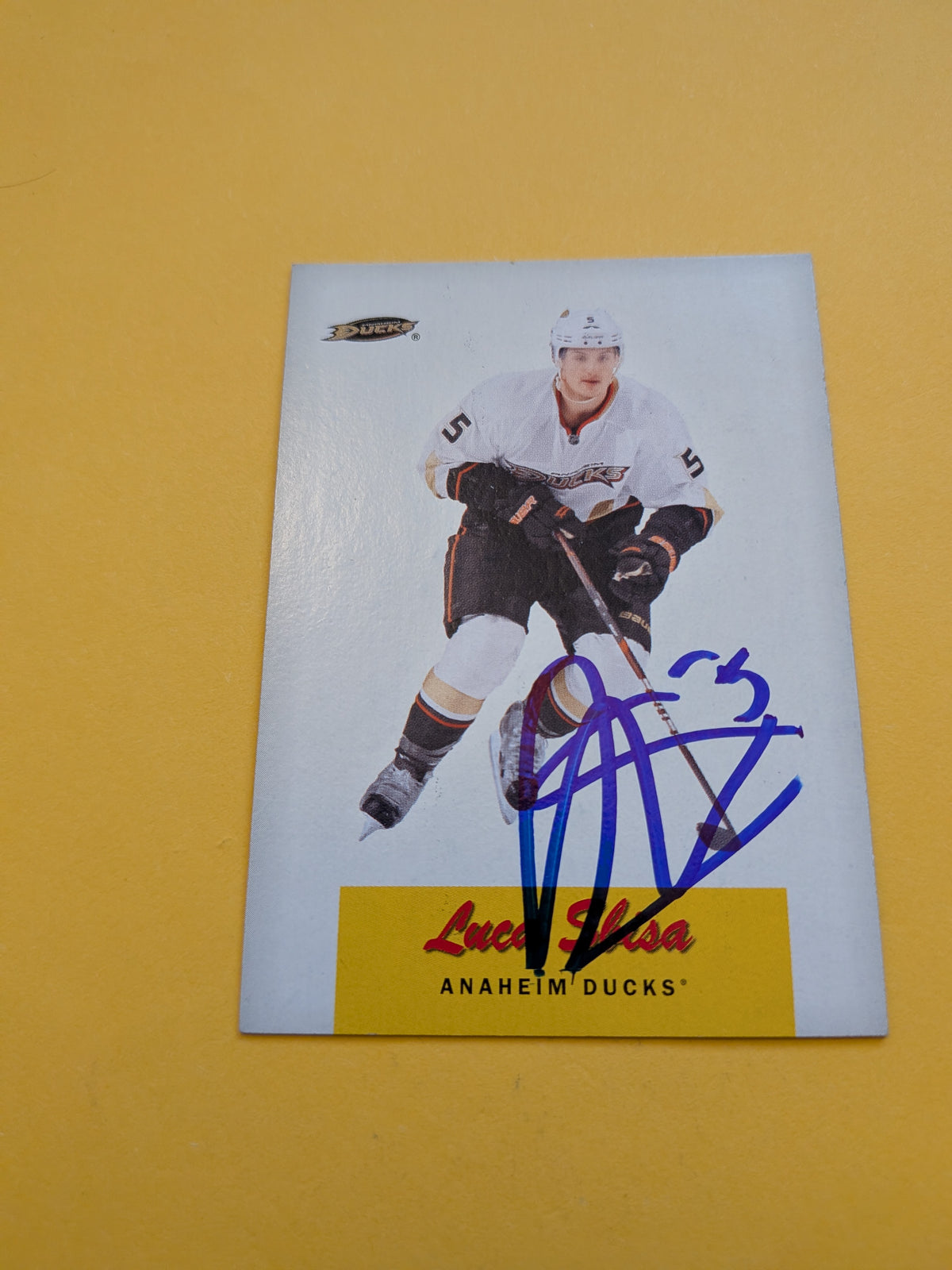 Luca Sbisa Signed Anaheim Ducks Card F