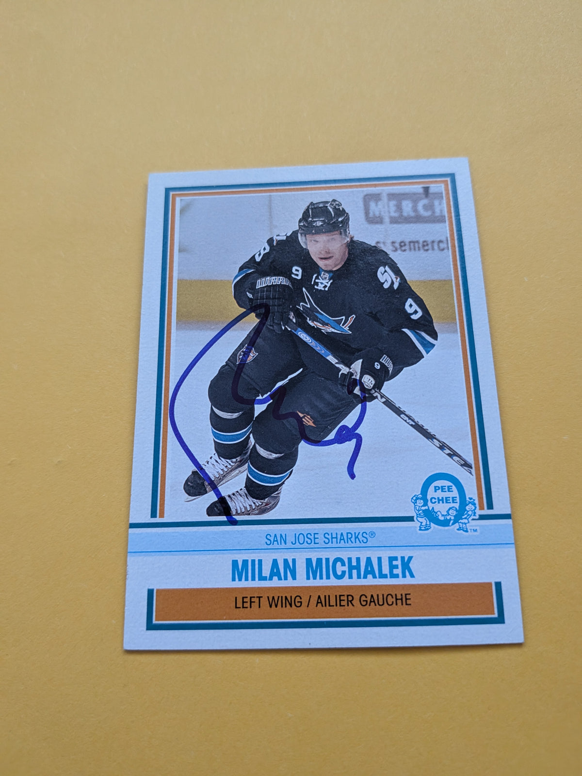 Milan Michalek Signed San Jose Sharks Card J
