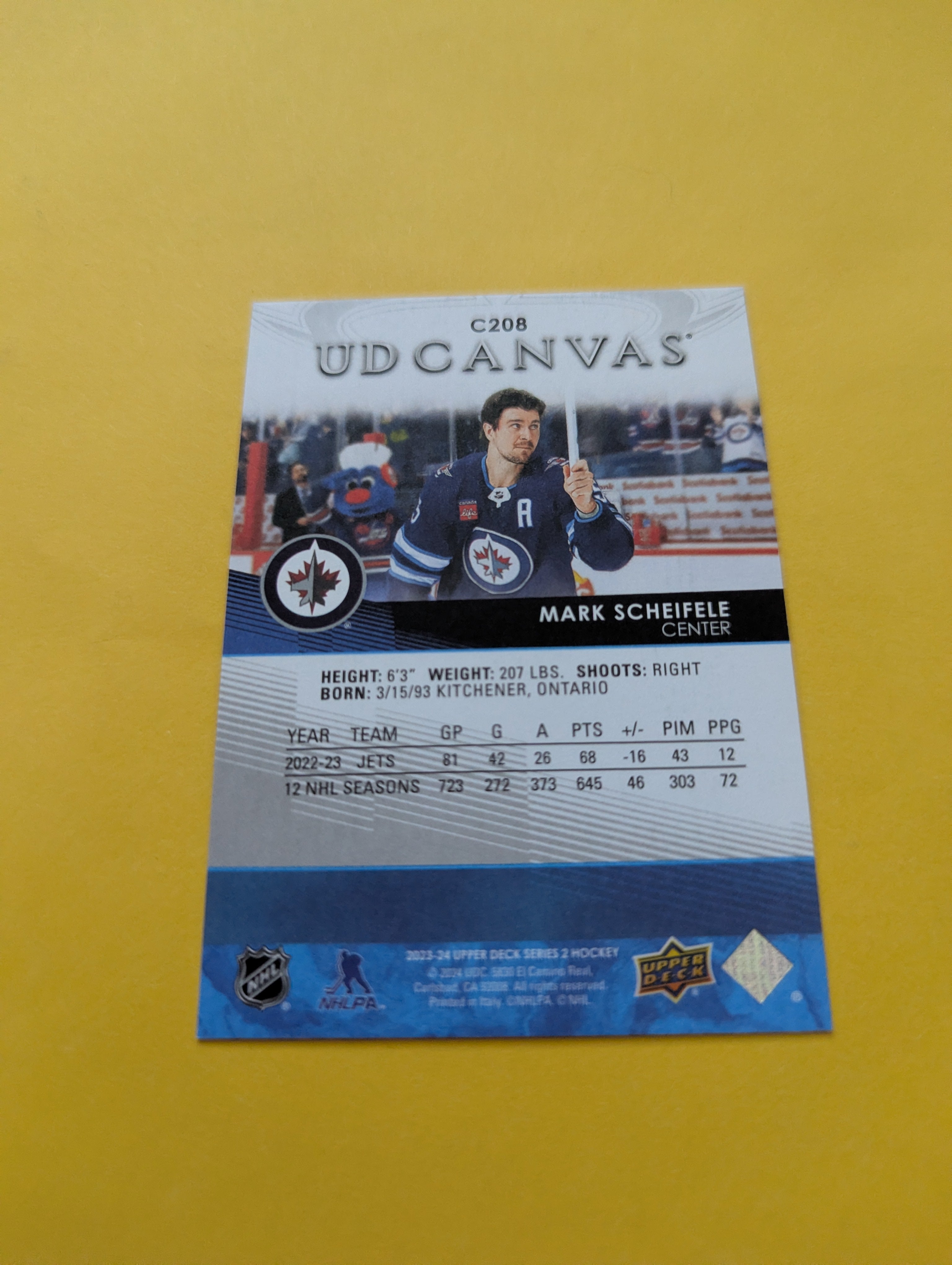 Mark Scheifele 23-24 Upper Deck UD Canvas Card