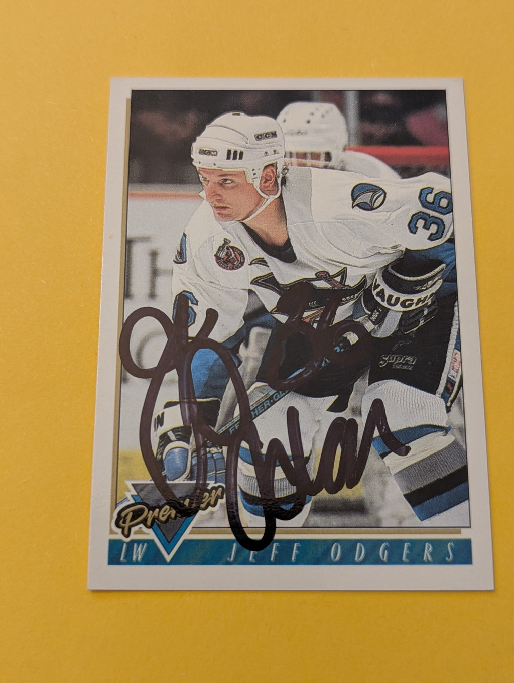 Jeff Odgers Signed San Jose Sharks Card