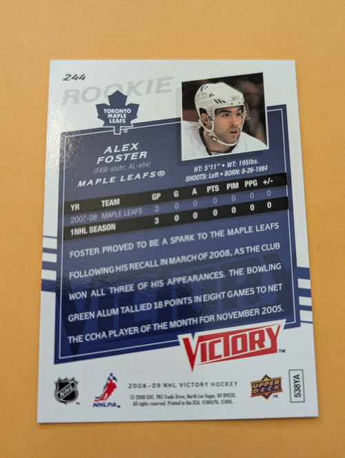 Alex Foster Signed Toronto Maple Leafs Rookie Card