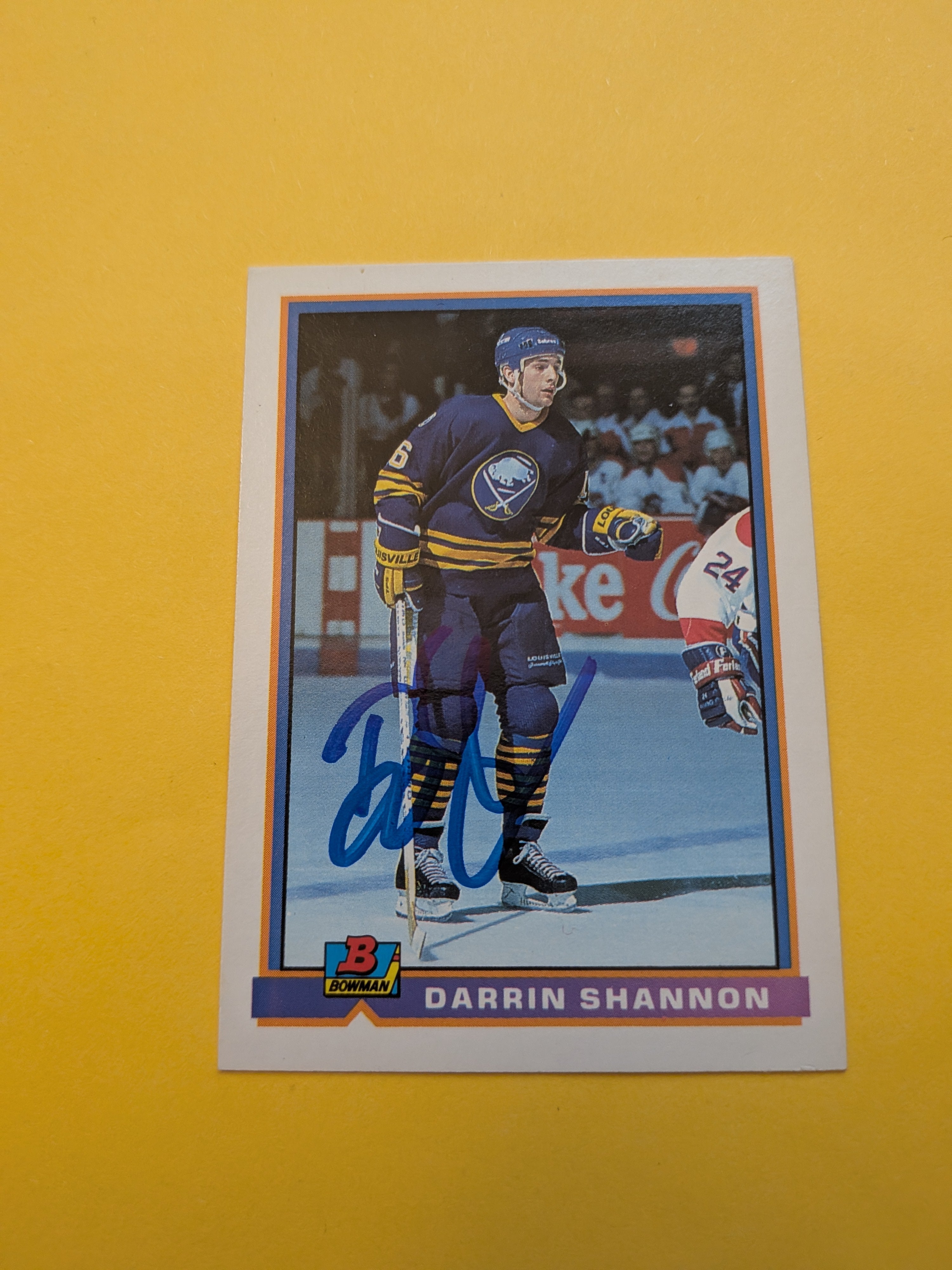Darrin Shannon Signed Buffalo Sabres Card H