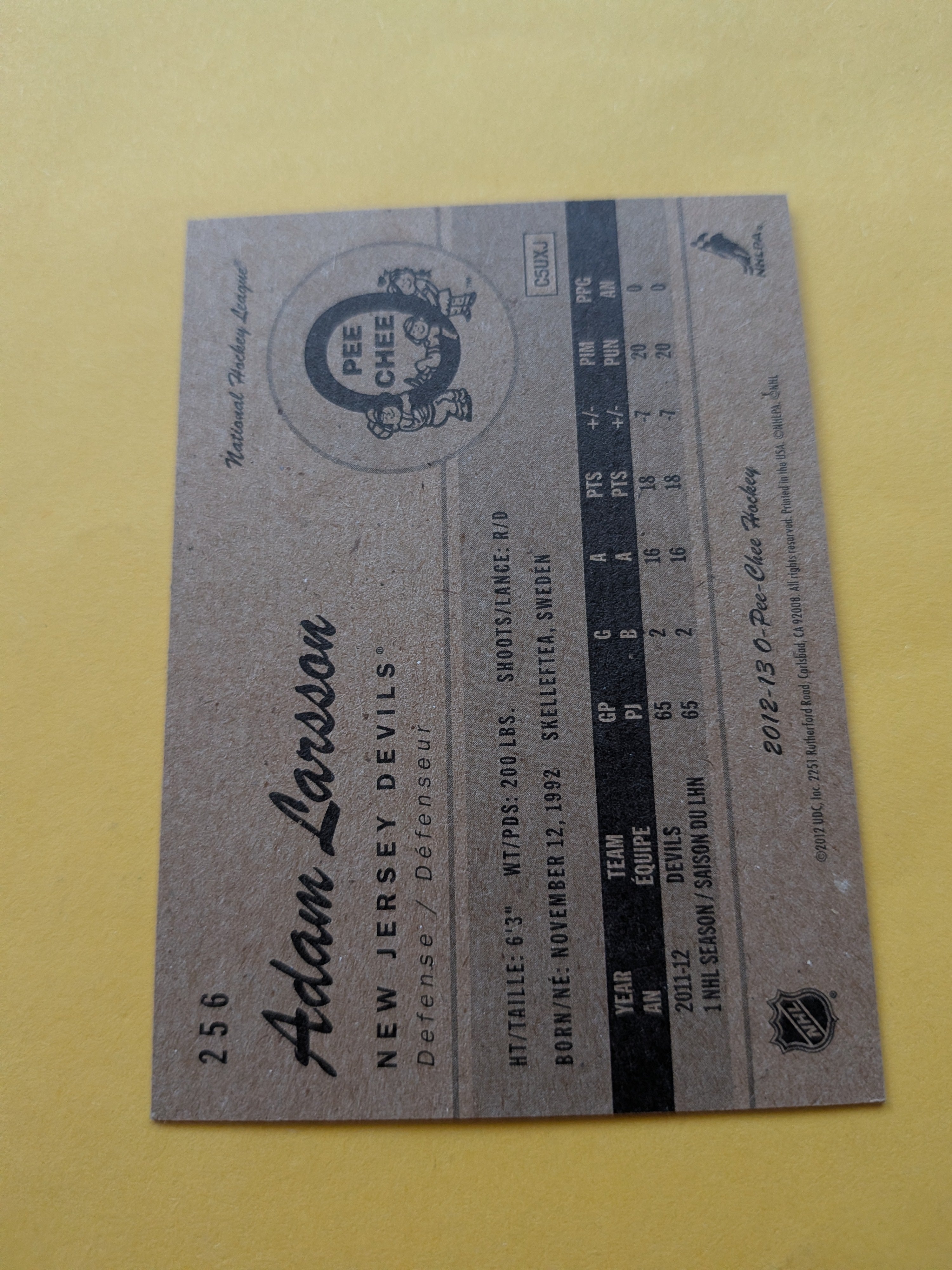 Adam Larsson Signed New Jersey Devils Card D