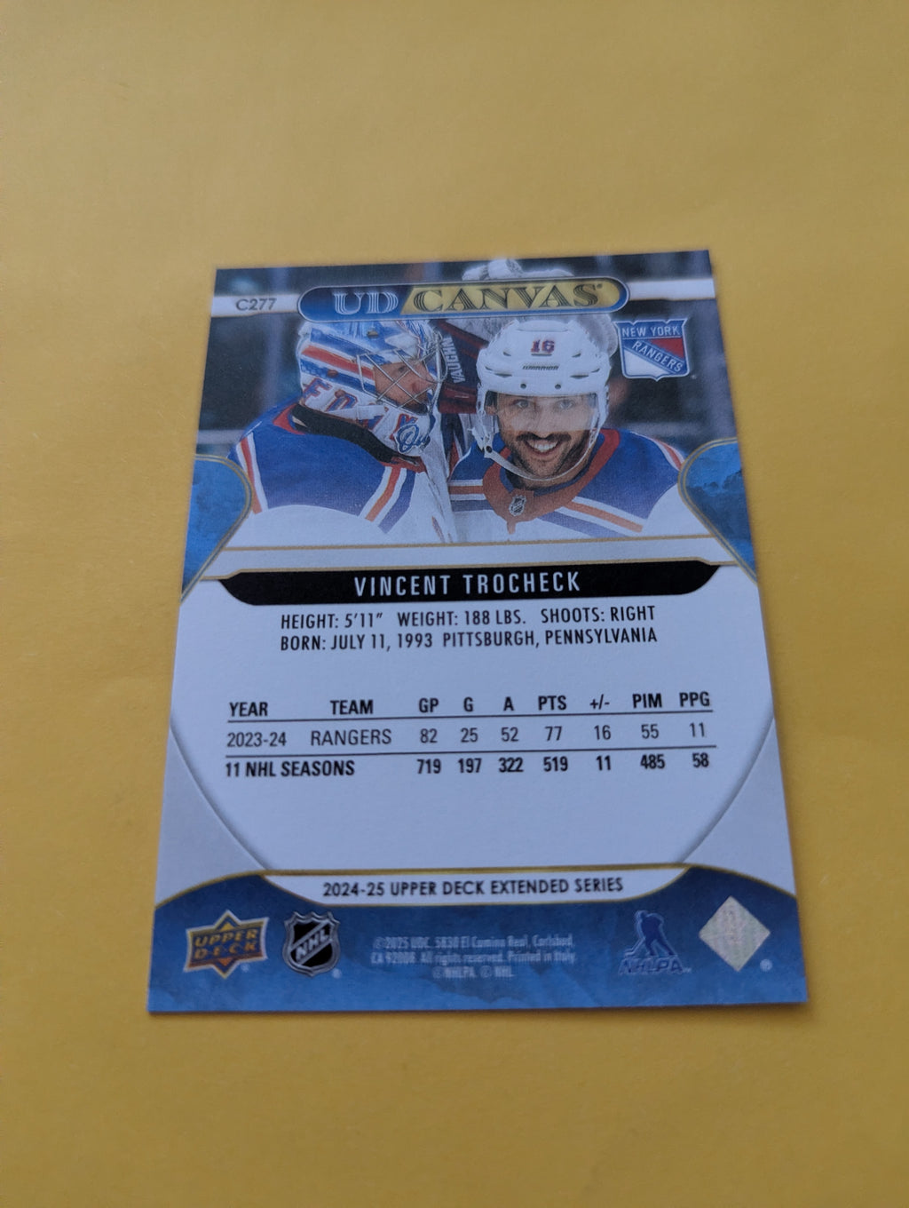 Vincent Trochek 24-25 Upper Deck UD Canvas Card