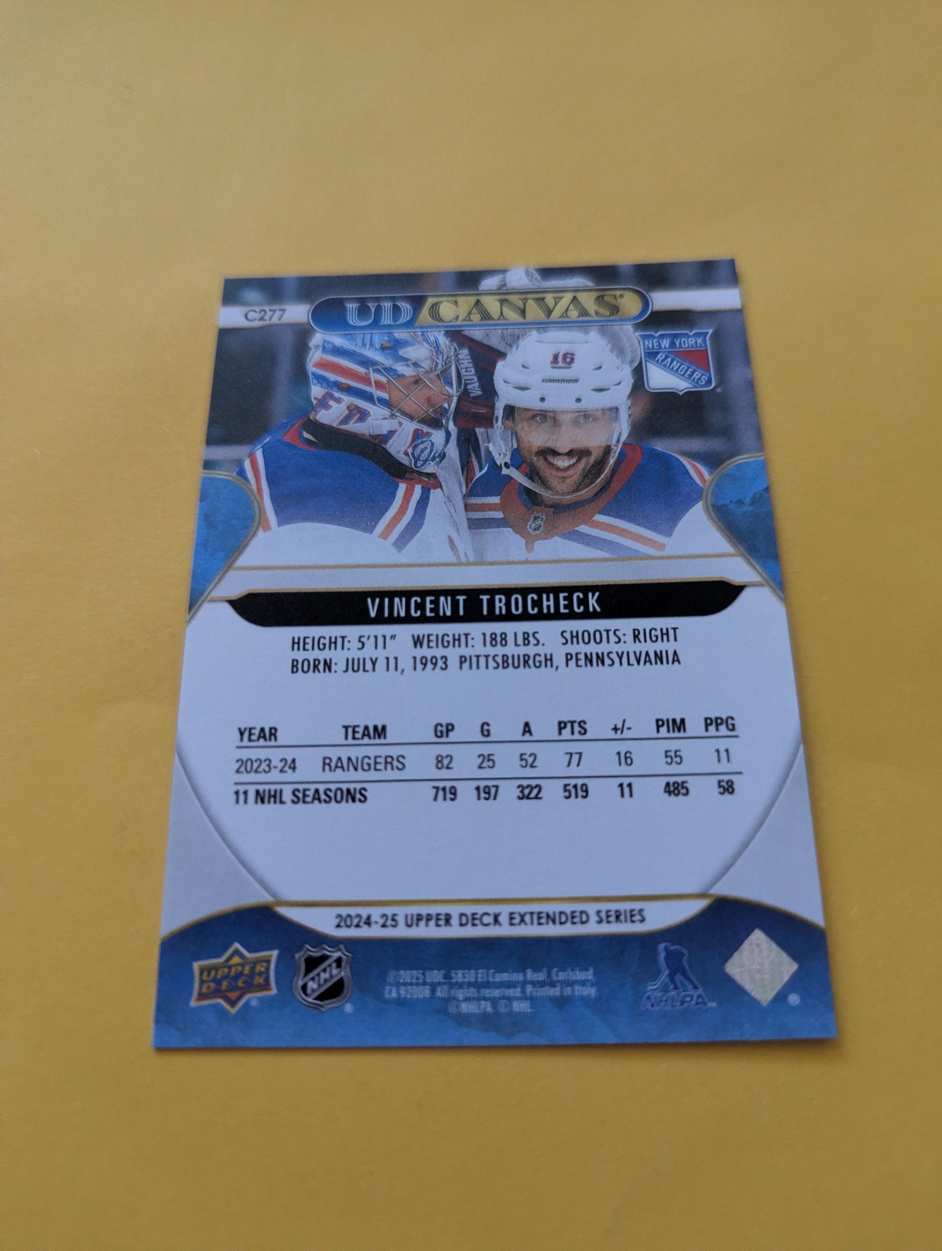 Vincent Trochek 24-25 Upper Deck UD Canvas Card