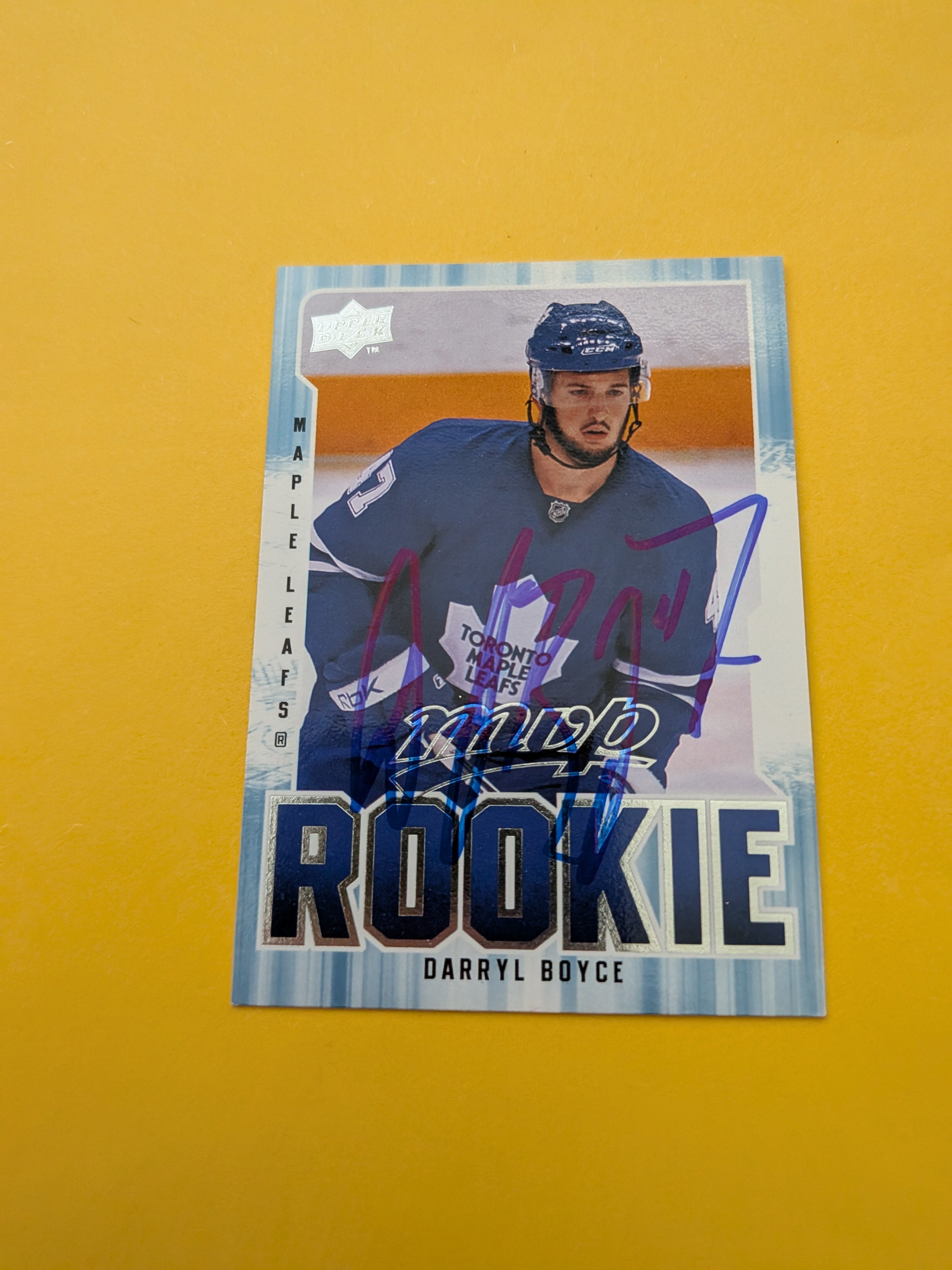 Darryl Boyce Signed Toronto Maple Leafs Rookie Card B