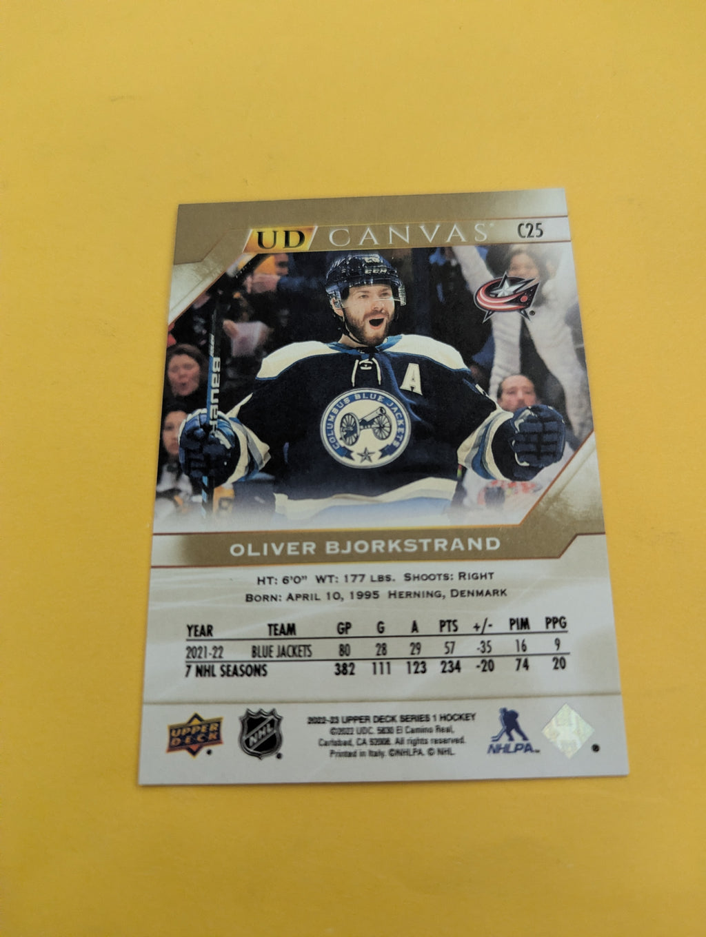 Oliver Bjorkstrand 22-23 Upper Deck UD Canvas Card