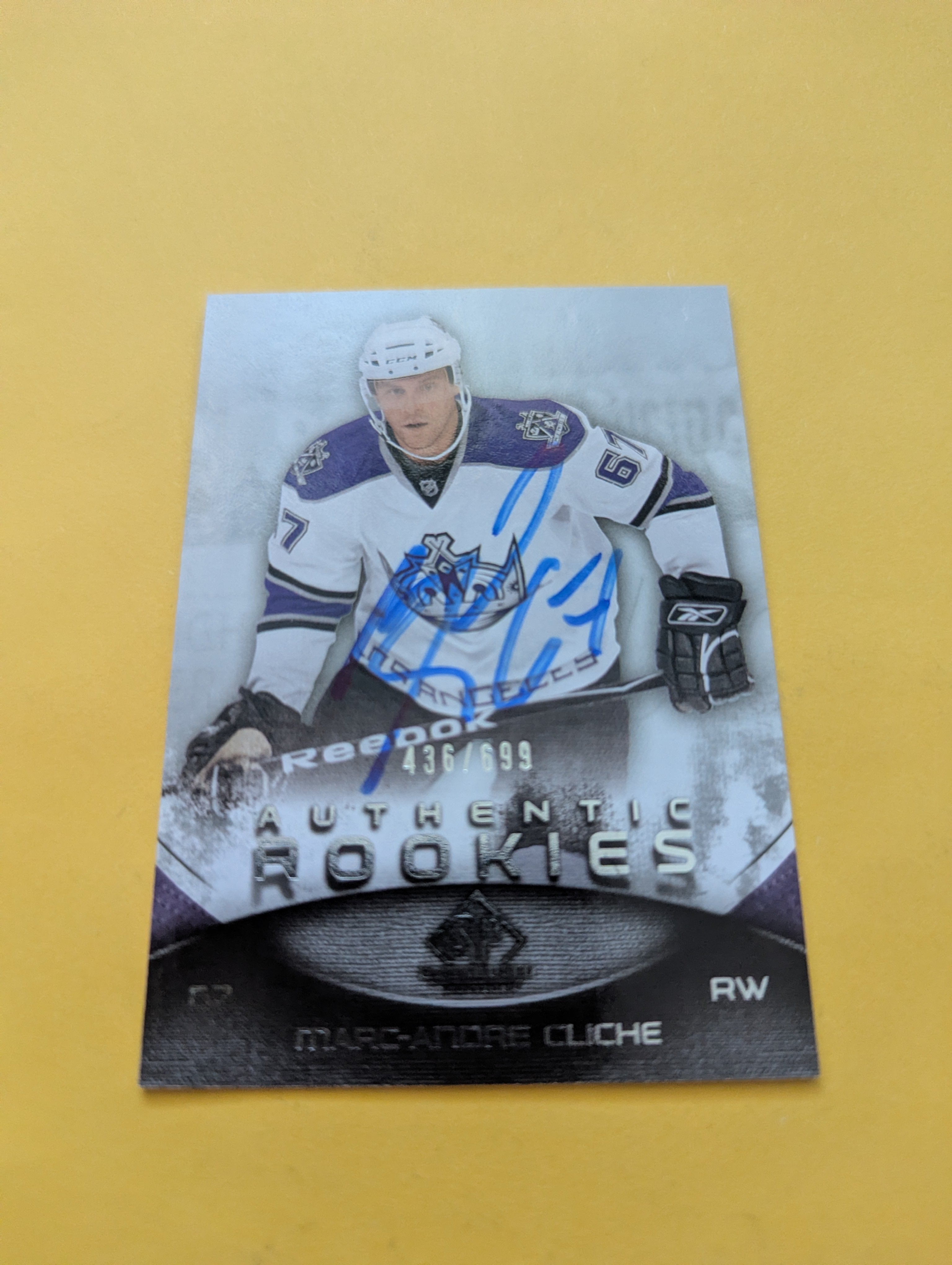 Marc Andre Cliche Signed Los Angeles Kings Rookie Card B