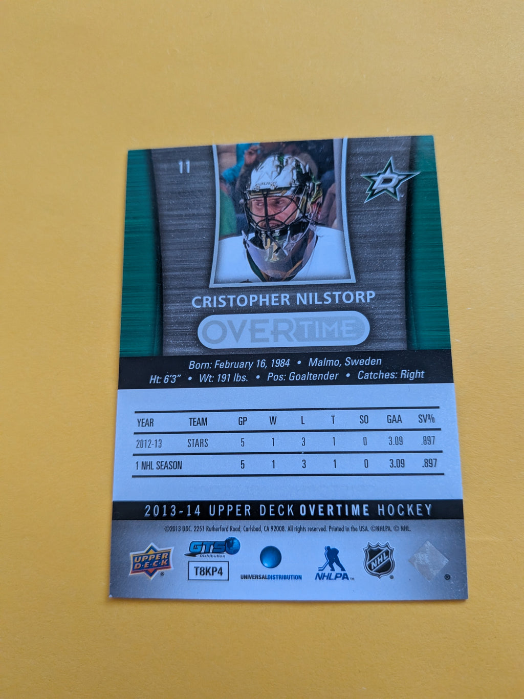 Christopher Nilstorp Signed Dallas Stars Rookie Card B