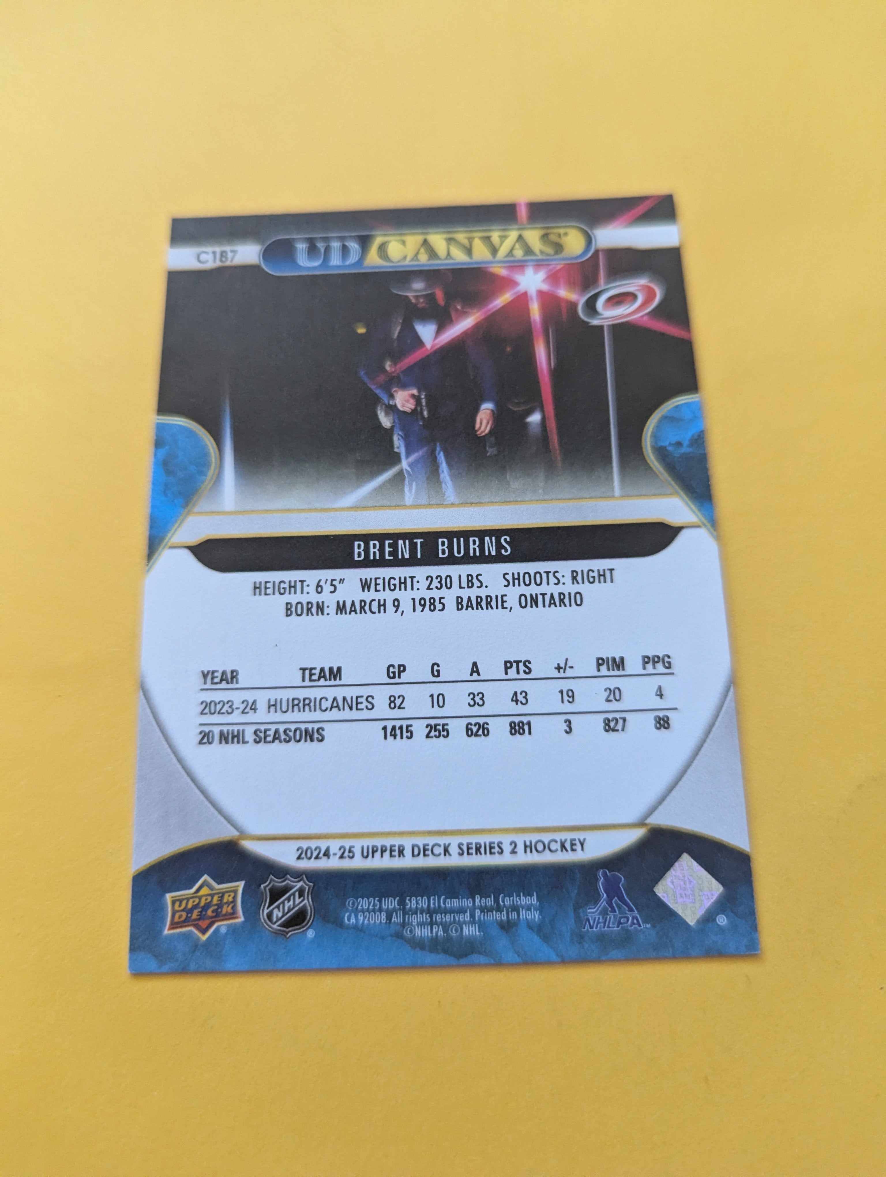 Brent Burns 24-25 Upper Deck UD Canvas Card