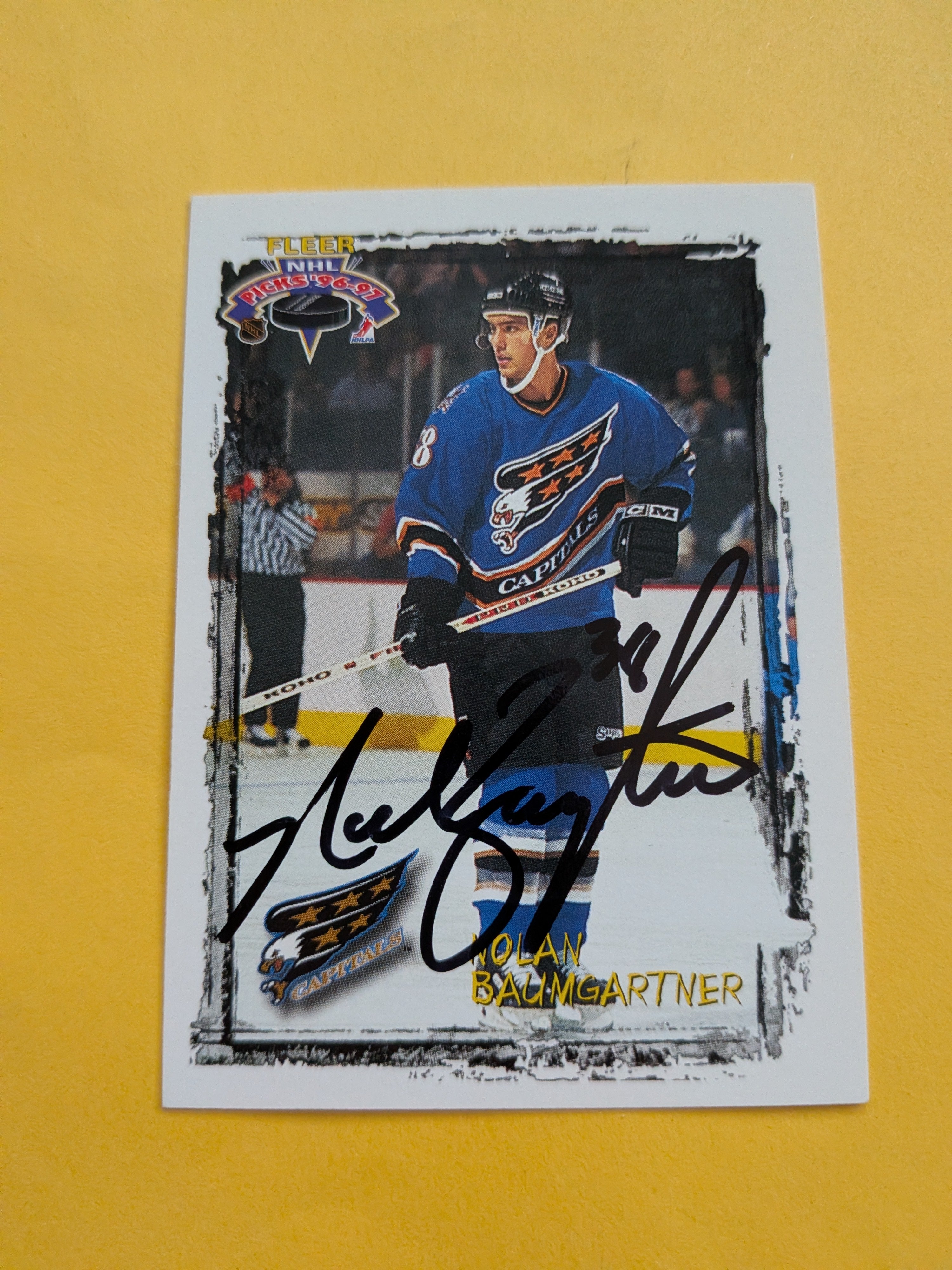 Nolan Baumgartner Signed Washington Capitals Card B