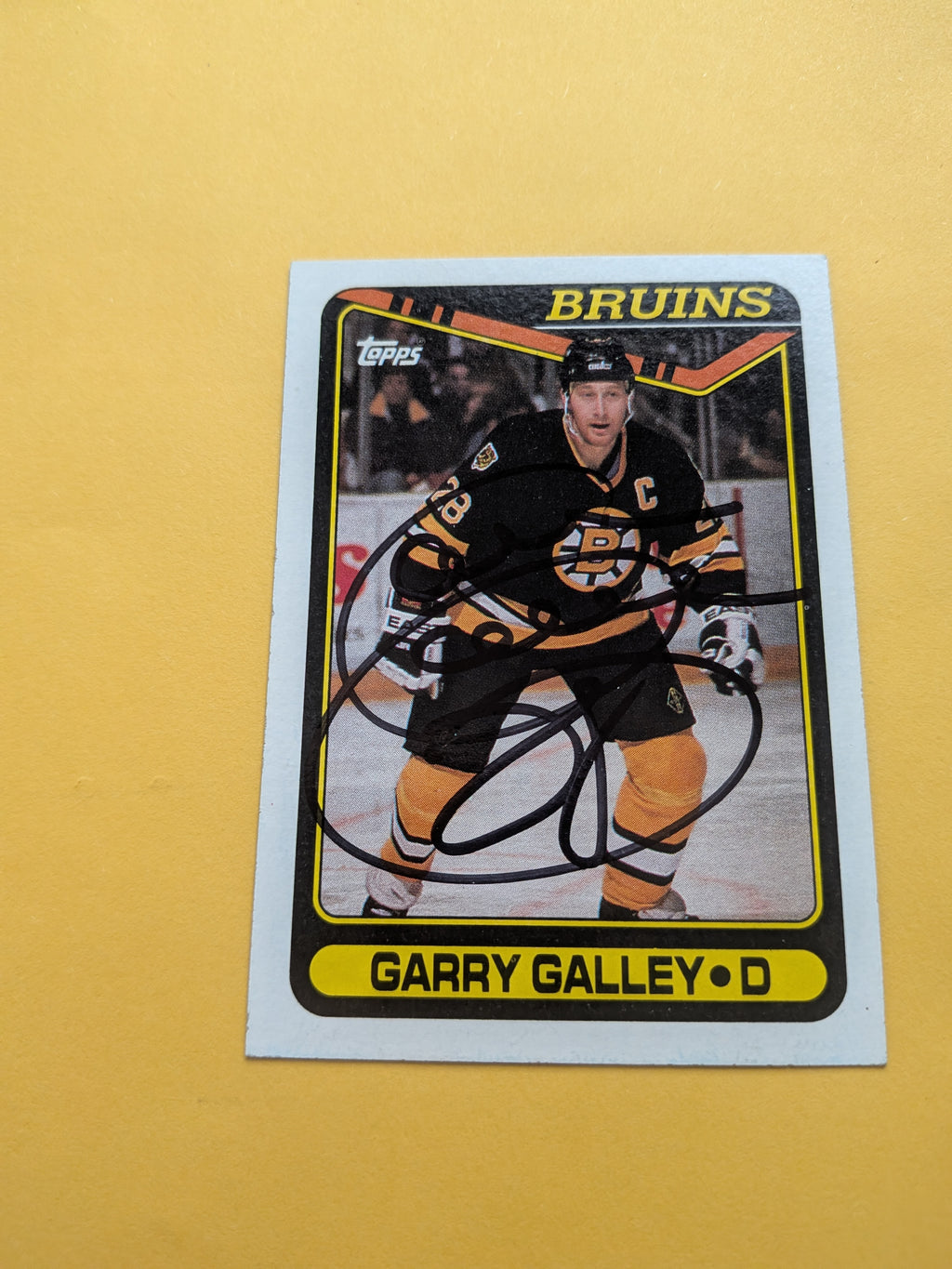 Garry Galley Signed Boston Bruins Card B