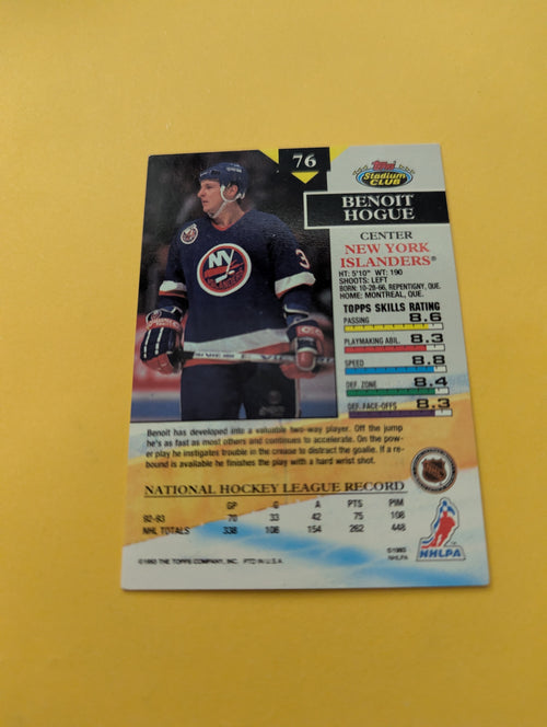 Benoit Hogue Signed New York Islanders Card