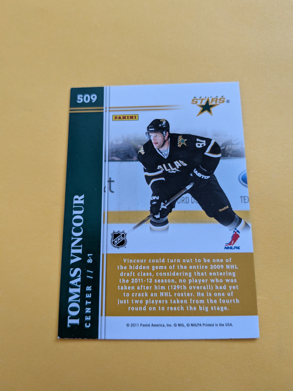 Tomas Vincour Signed Dallas Stars Rookie Card A