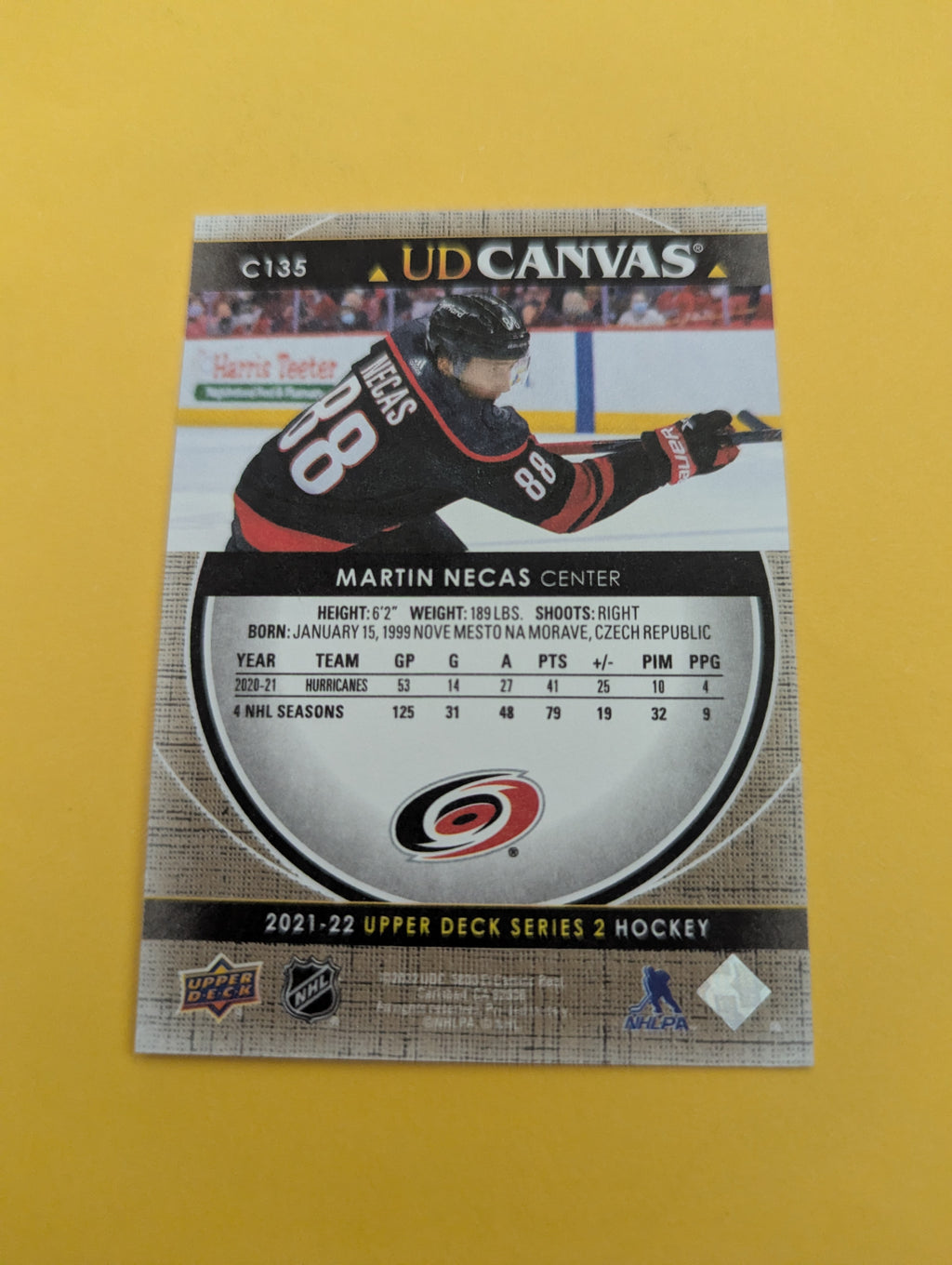 Martin Necas 21-22 Upper Deck UD Canvas Card