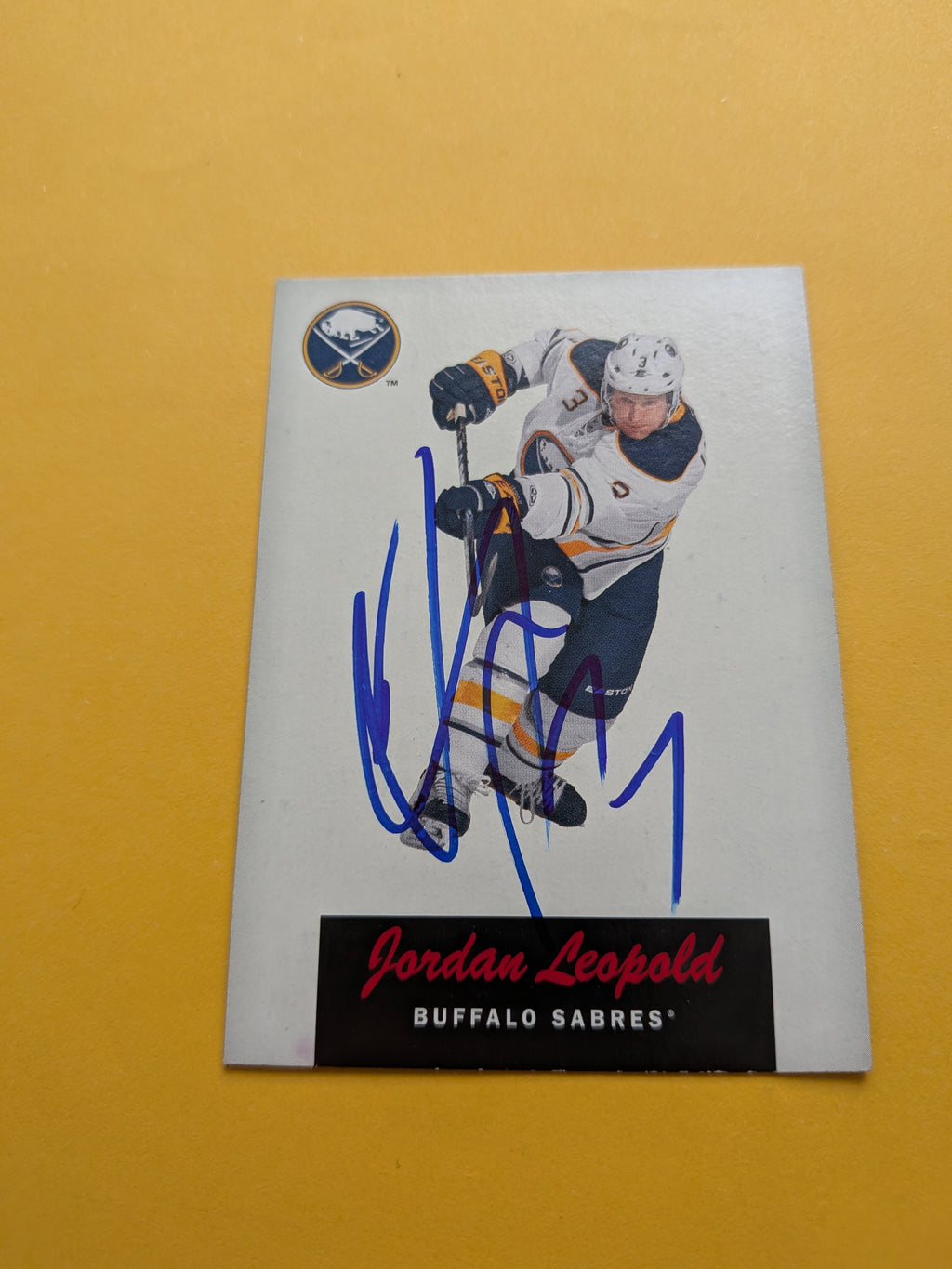 Jordan Leopold Signed Buffalo Sabres Card A