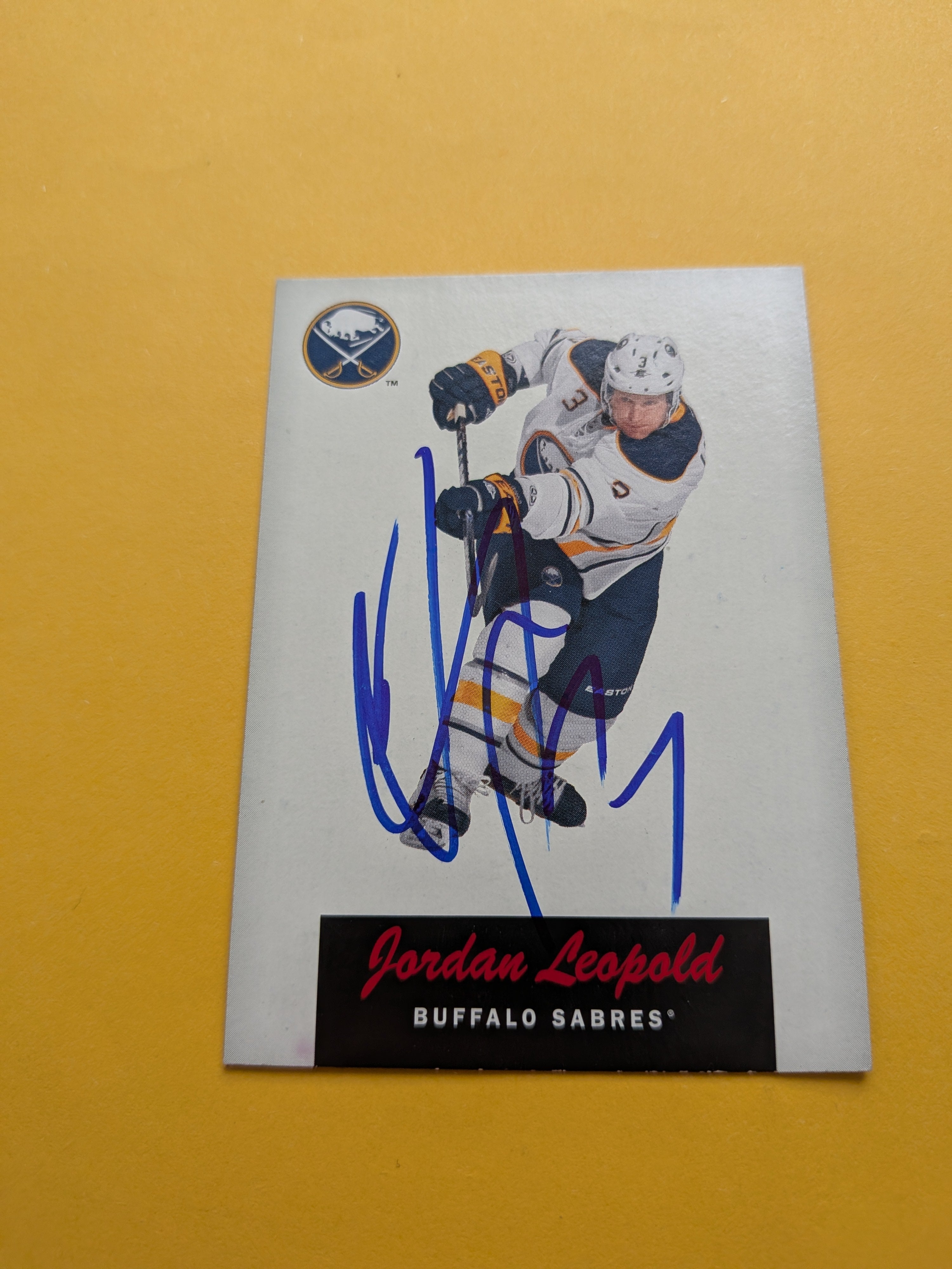 Jordan Leopold Signed Buffalo Sabres Card A