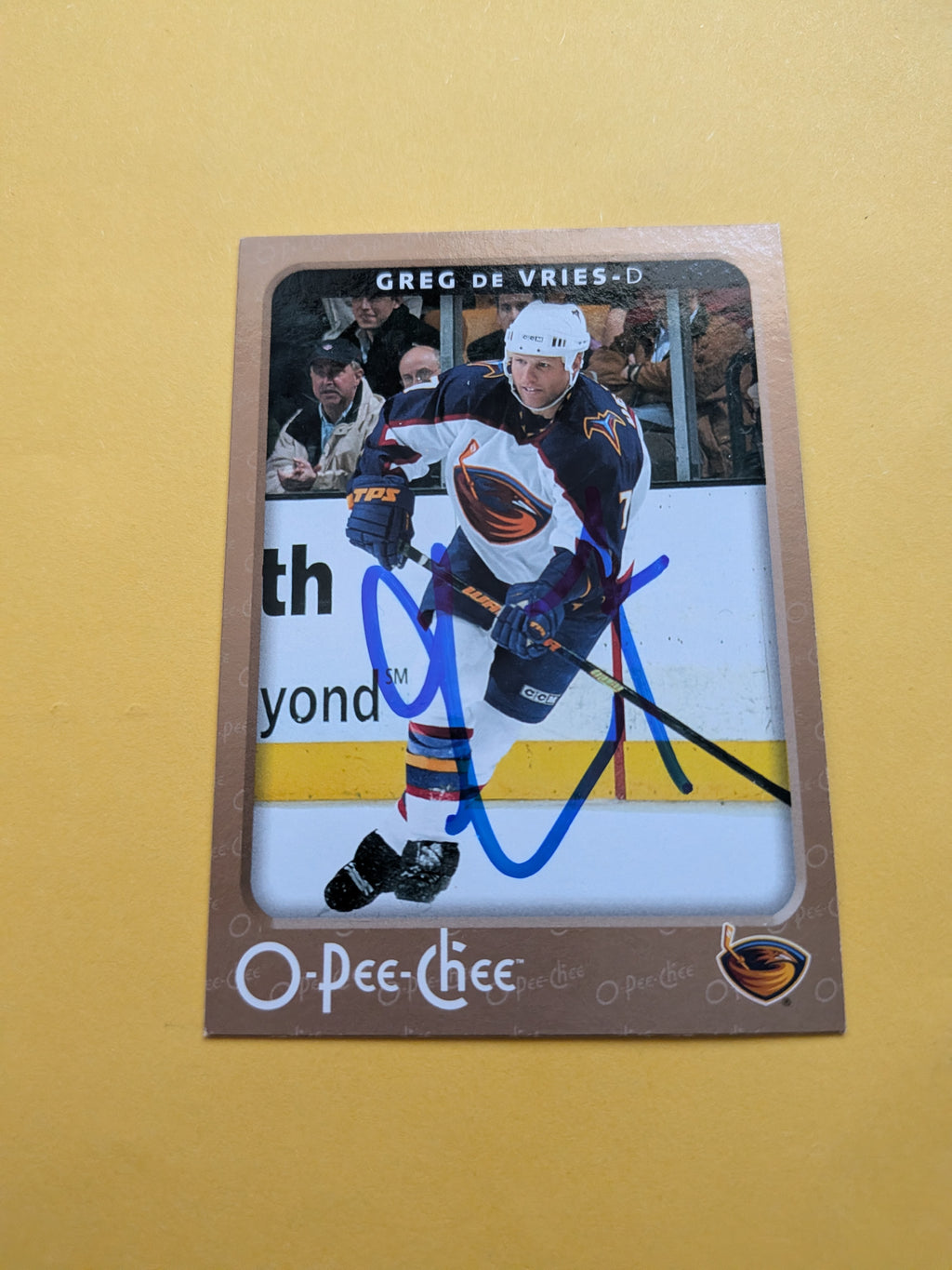 Greg De Vries Signed Atlanta Thrashers Card A