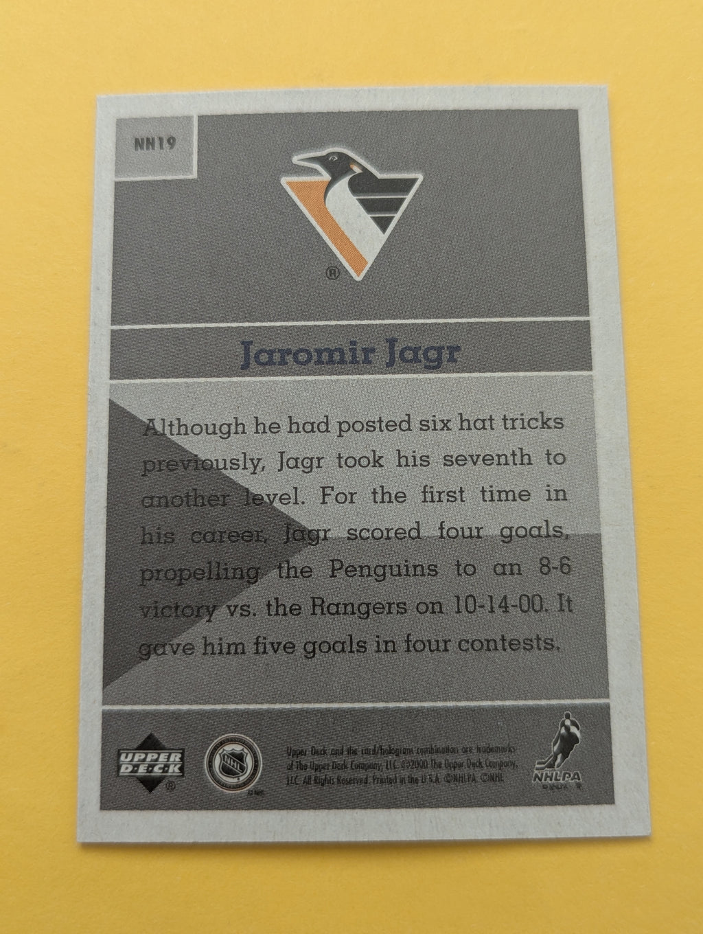 Jaromir Jagr 00-01 Upper Deck Vintage National Heroes Card