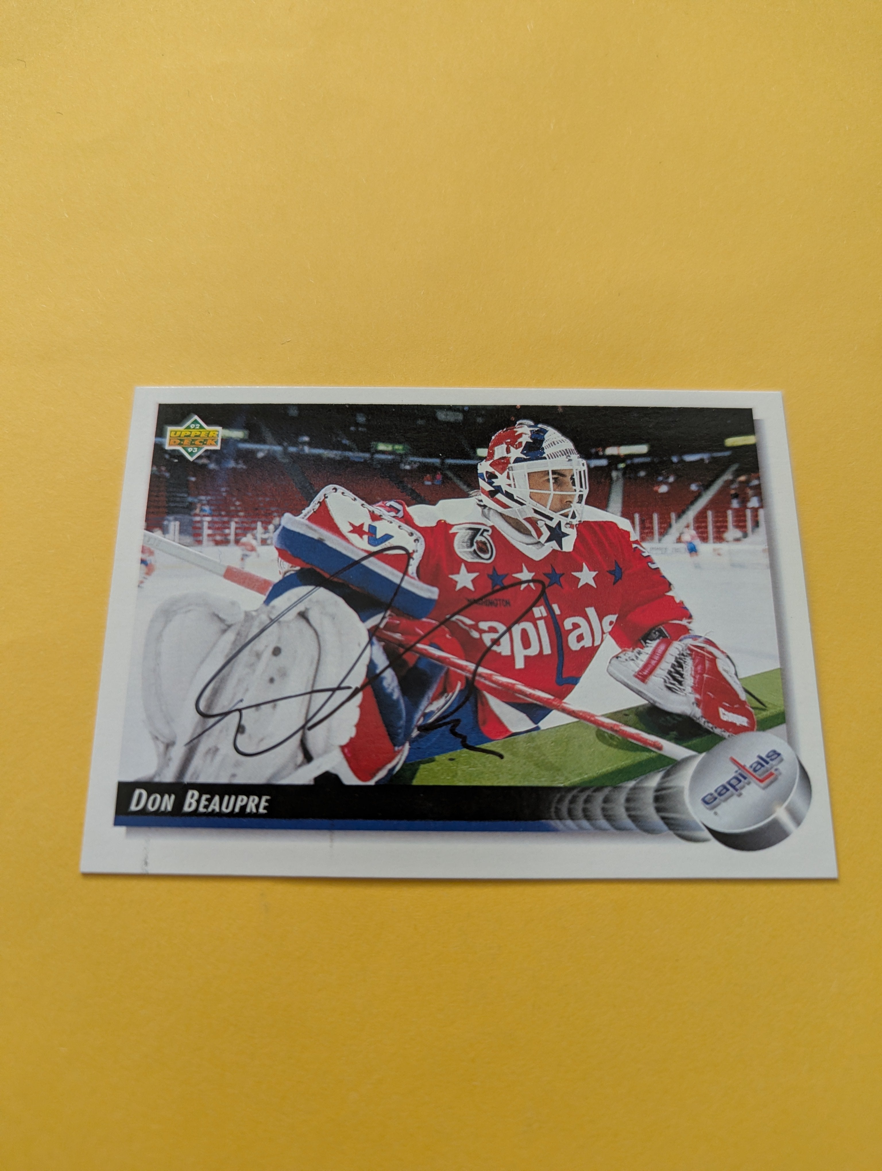 Don Beaupre Signed Washington Capitals Card