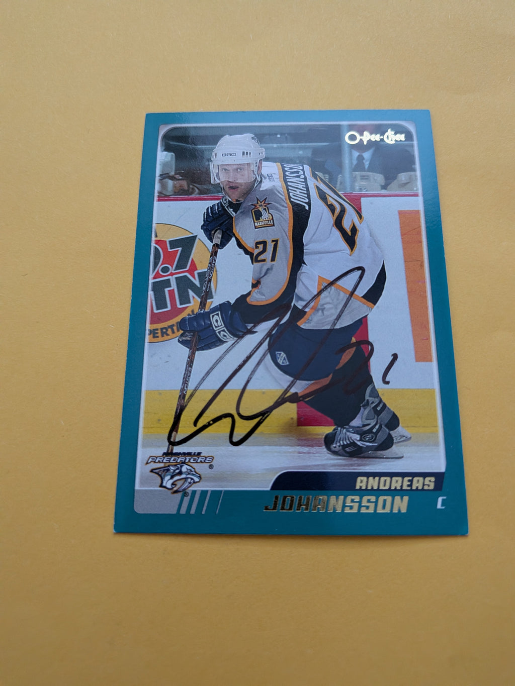 Andreas Johansson Signed Nashville Predators Card