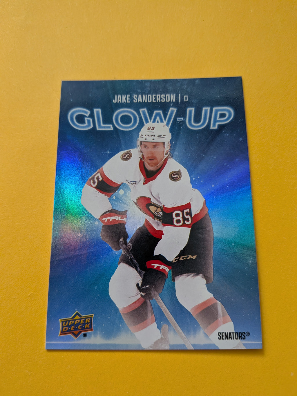 Jake Sanderson 25-26 Upper Deck Glow Up Card