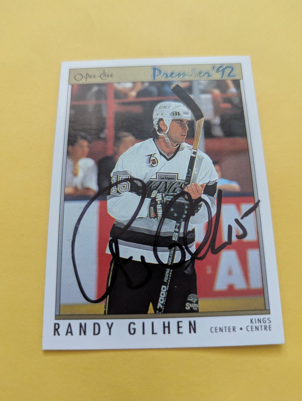 Randy Gilhen Signed Los Angeles Kings Card