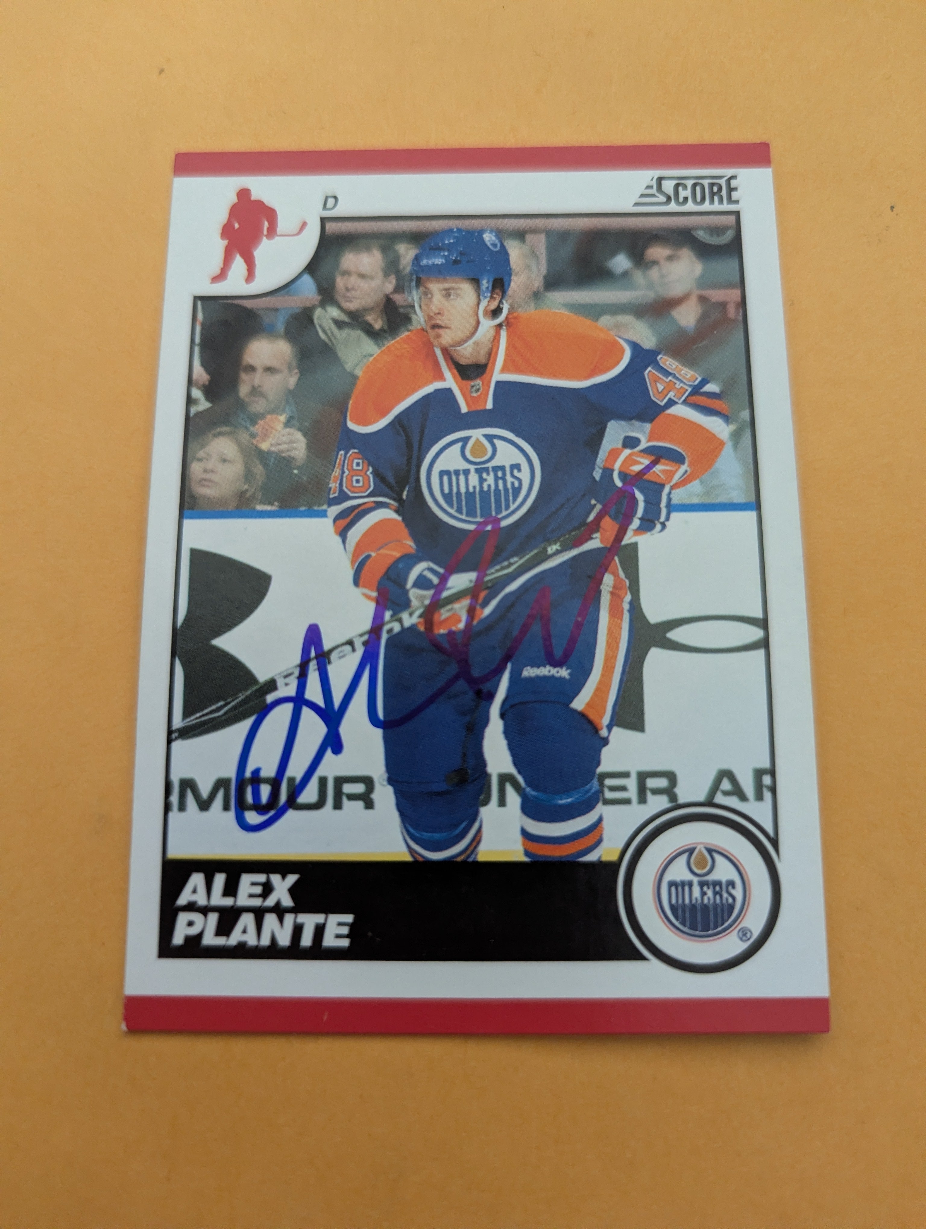 Alex Plante Signed Edmonton Oilers Rookie Card