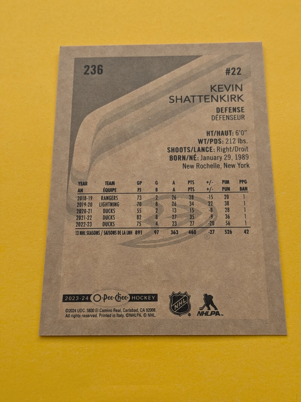 Kevin Shattenkirk 23-24 OPC Retro Card