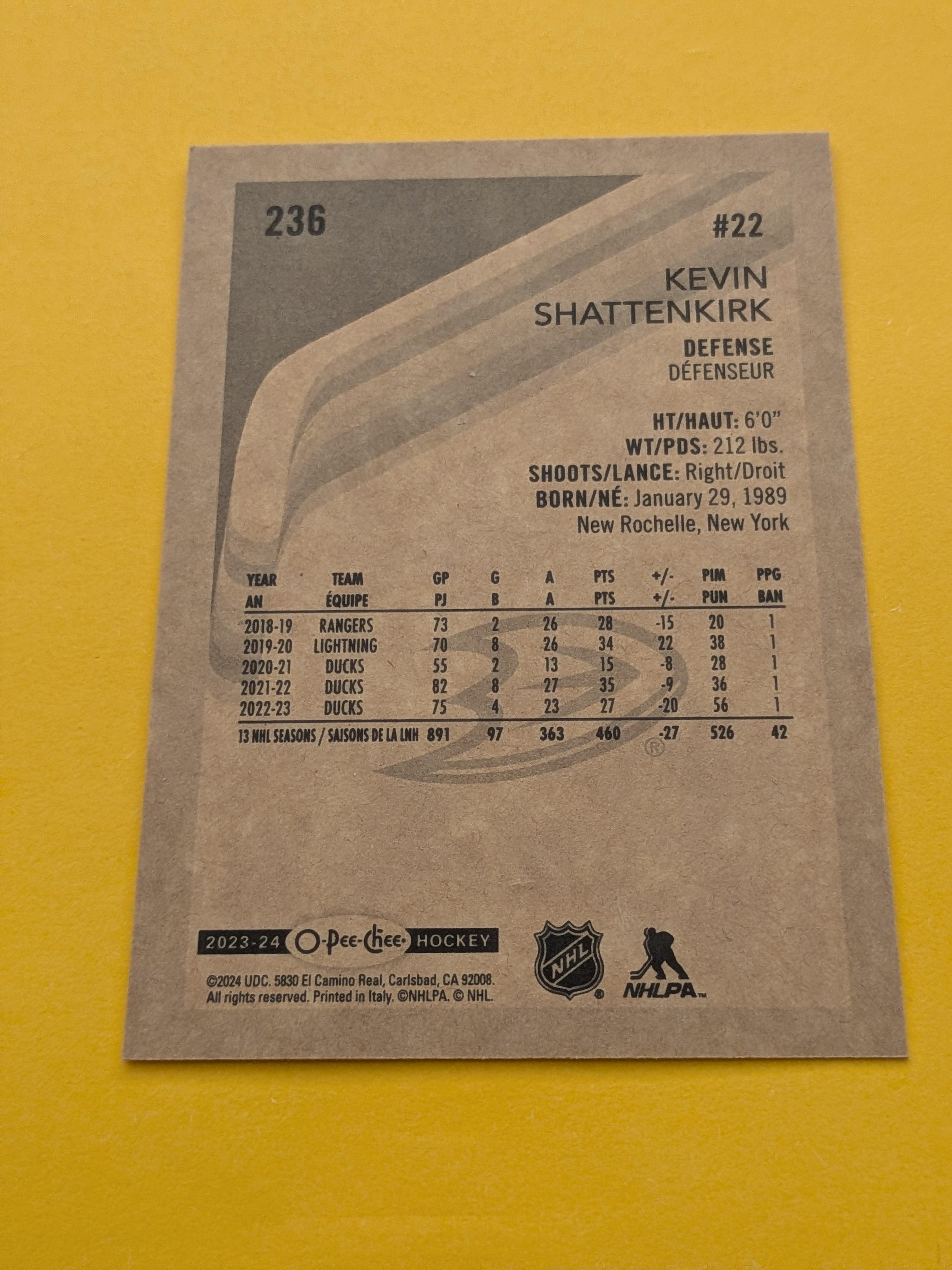 Kevin Shattenkirk 23-24 OPC Retro Card