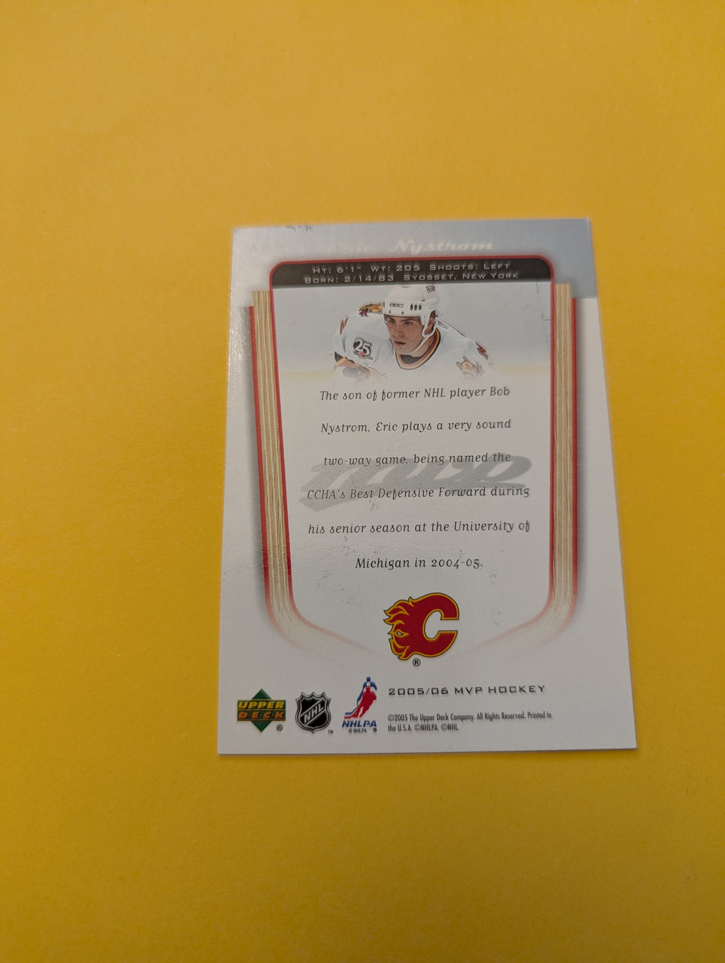 Eric Nystrom Signed Calgary Flames Rookie Card