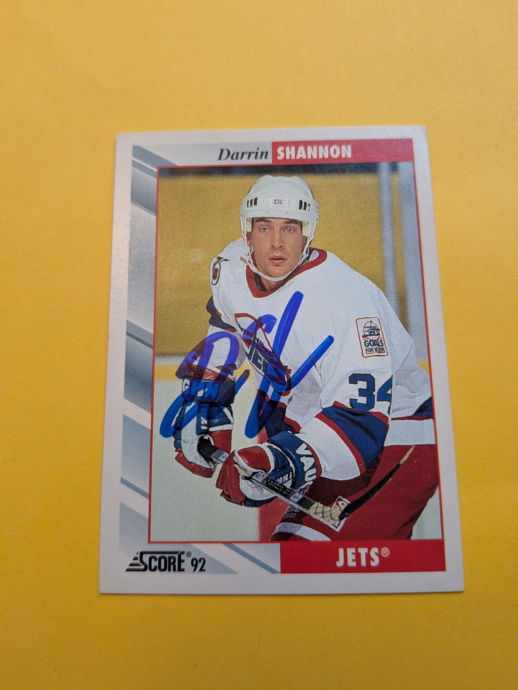 Darrin Shannon Signed Winnipeg Jets Card E