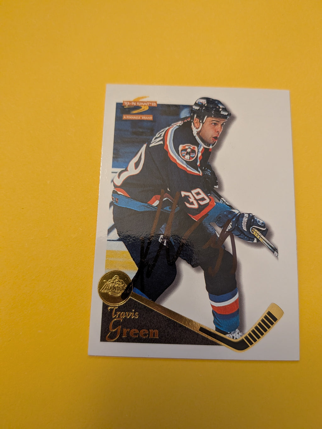 Travis Green Signed New York Islanders Card A