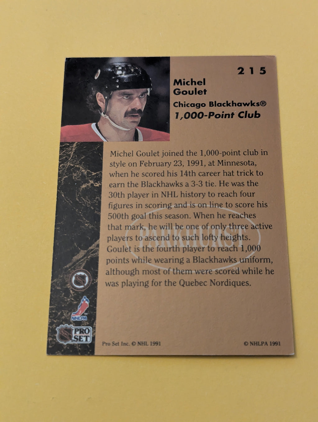 Michel Goulet Signed Chicago Blackhawks Card