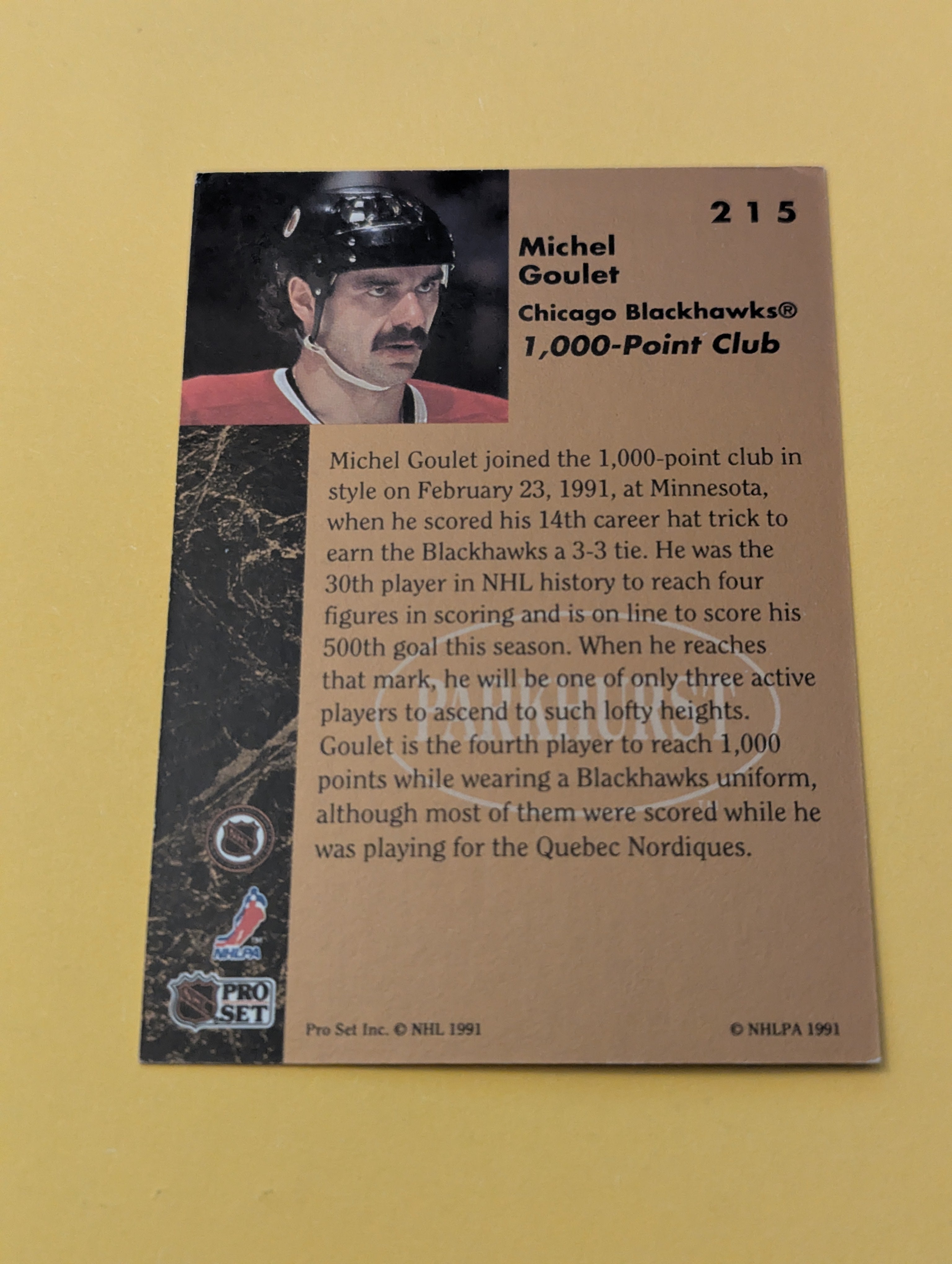 Michel Goulet Signed Chicago Blackhawks Card