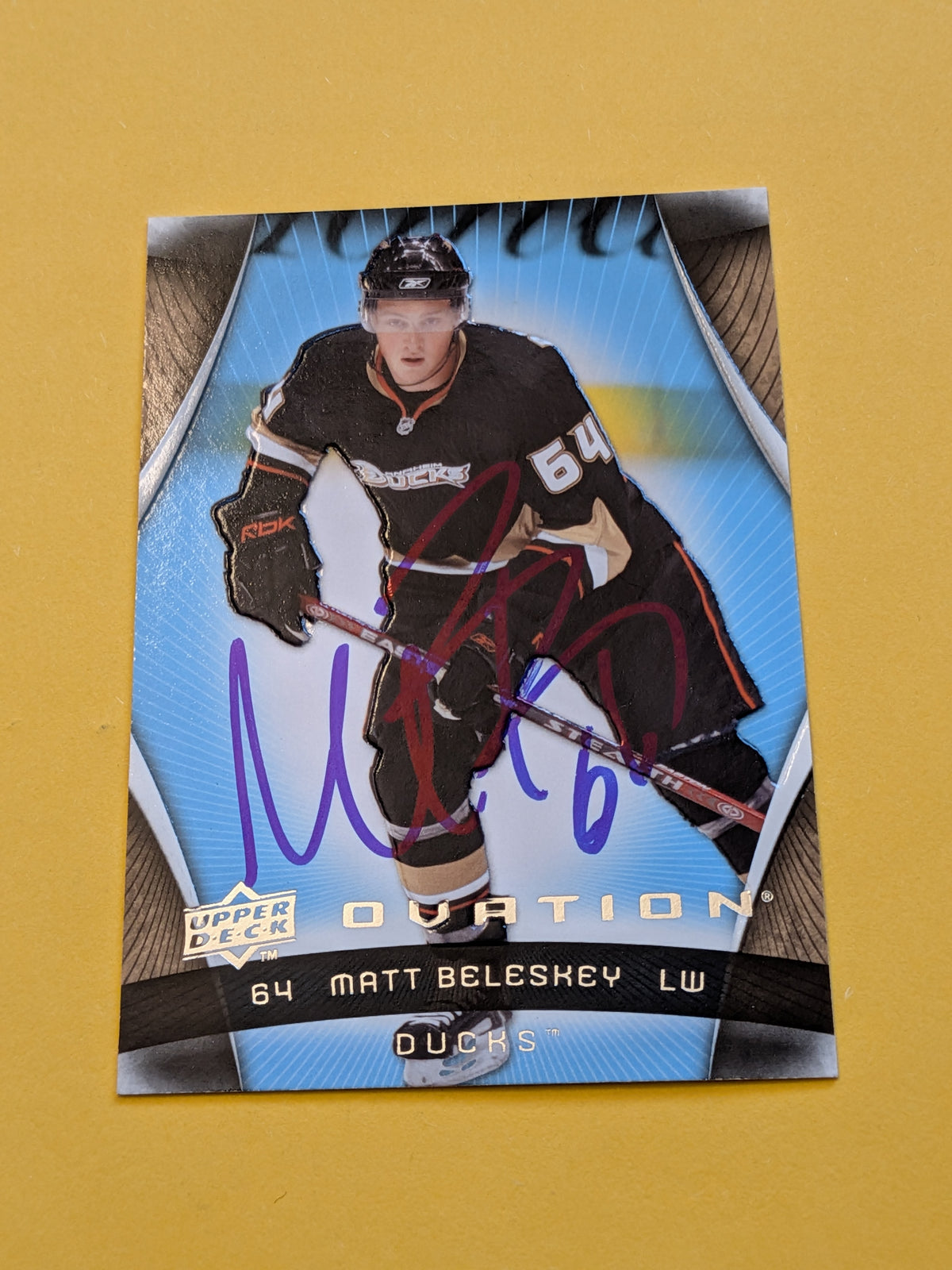 Matt Beleskey Signed Anaheim Ducks Rookie Card B