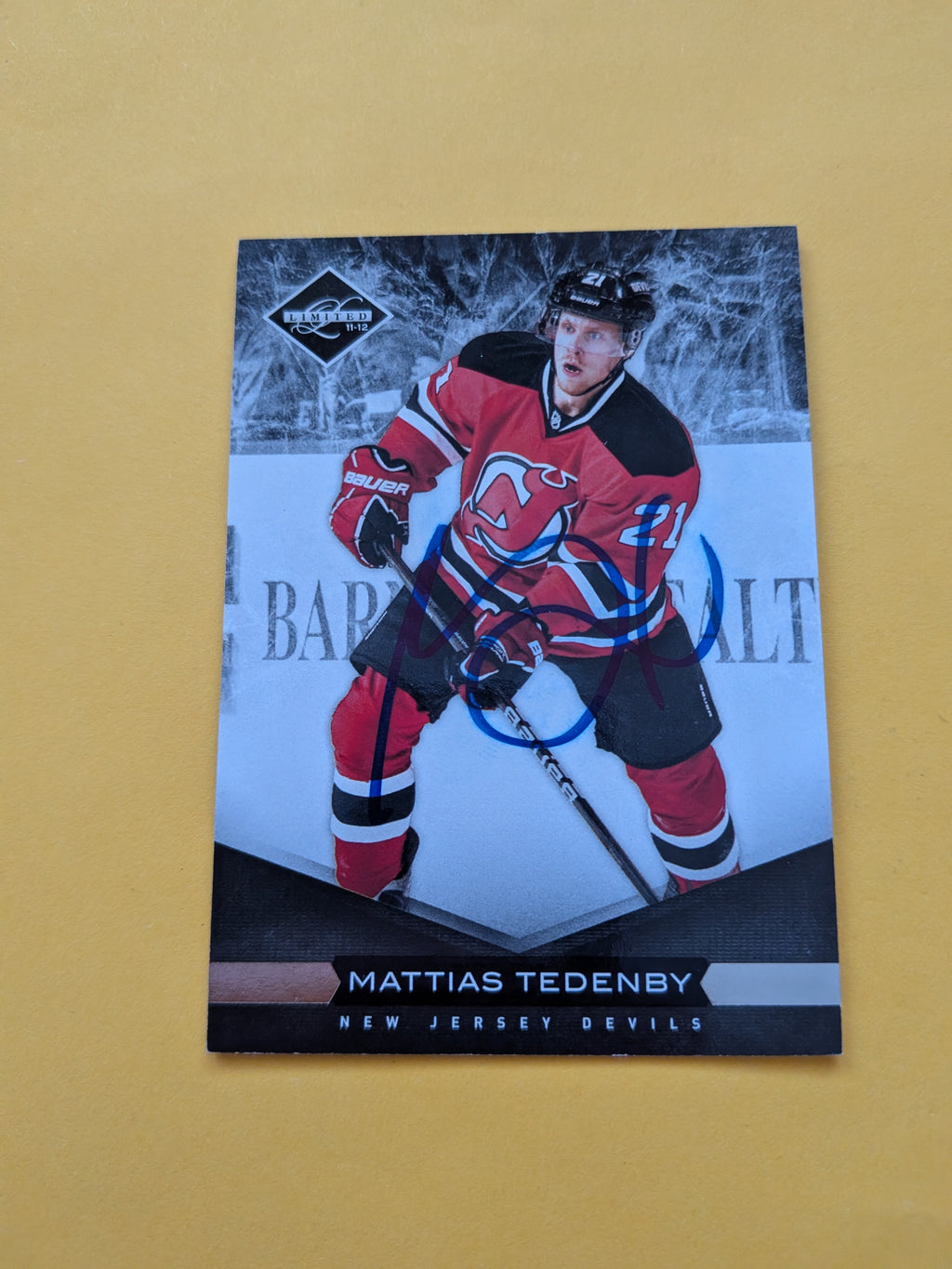 Mattias Tedenby Signed New Jersey Devils Card D
