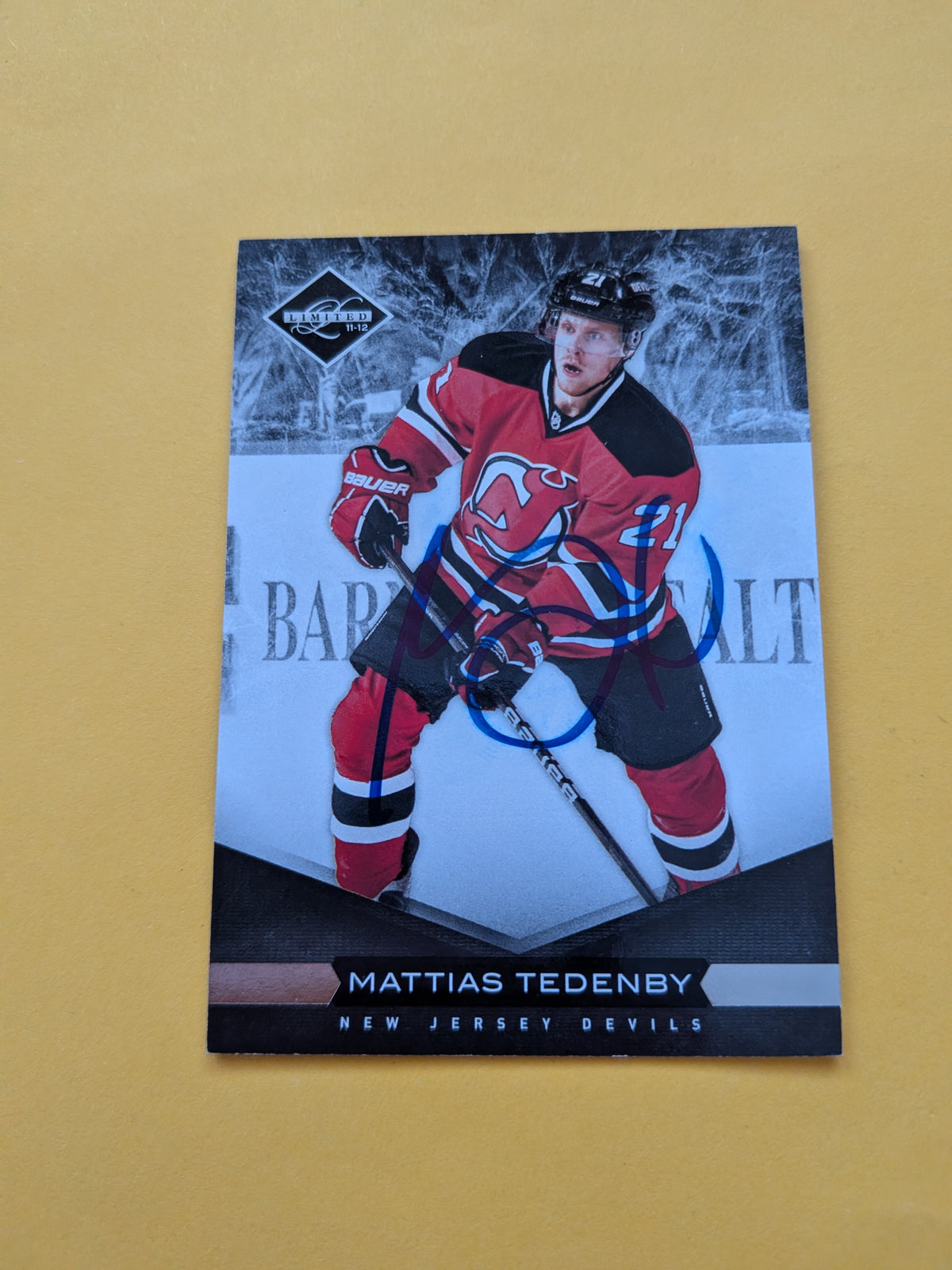 Mattias Tedenby Signed New Jersey Devils Card D