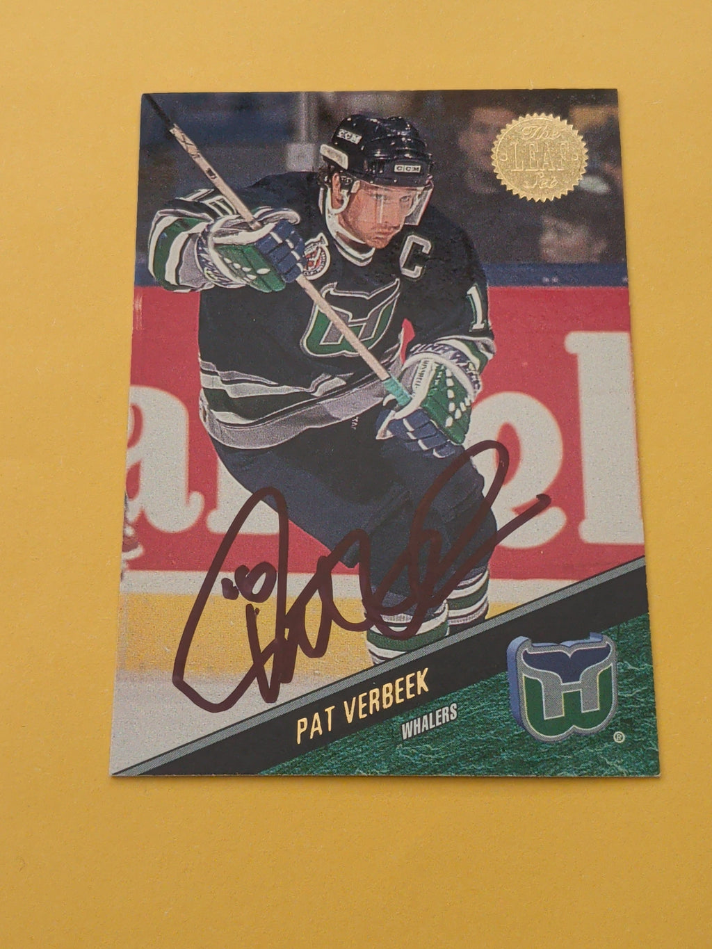 Pat Verbeek Signed Hartford Whalers Card A