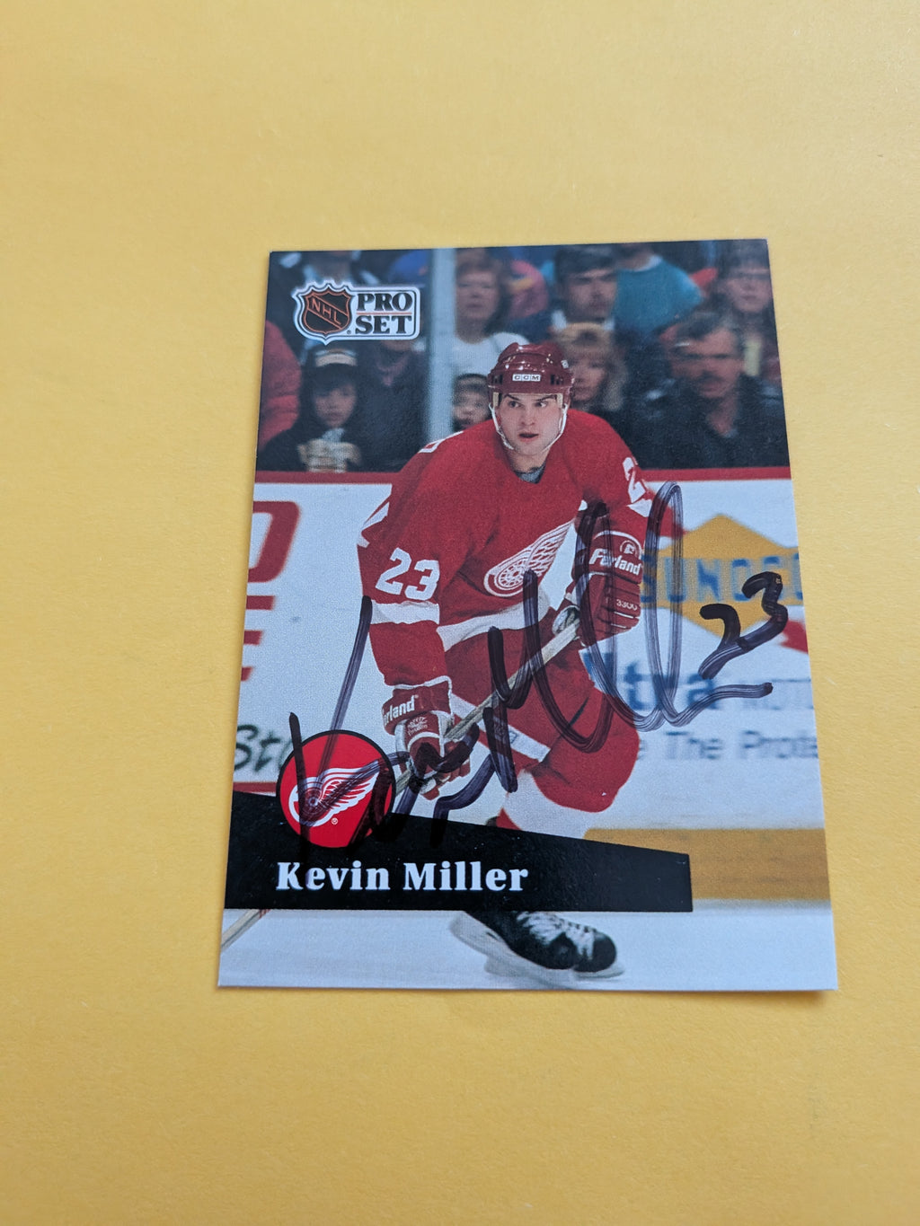 Kevin Miller Signed Detroit Red Wings Card A