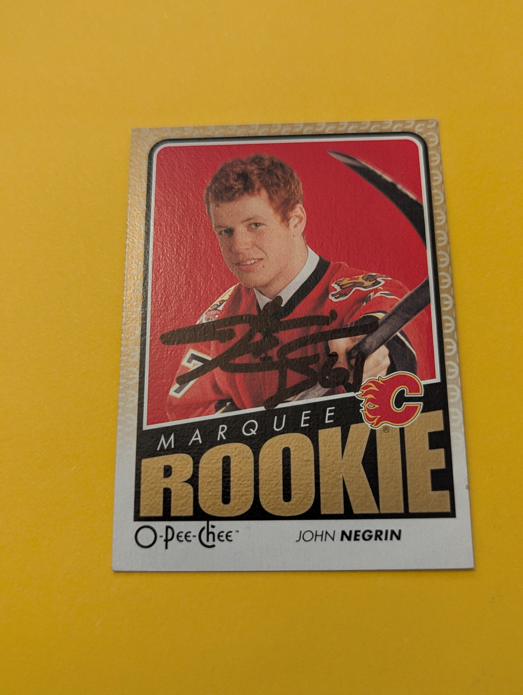 John Negrin Signed Calgary Flames Rookie Card