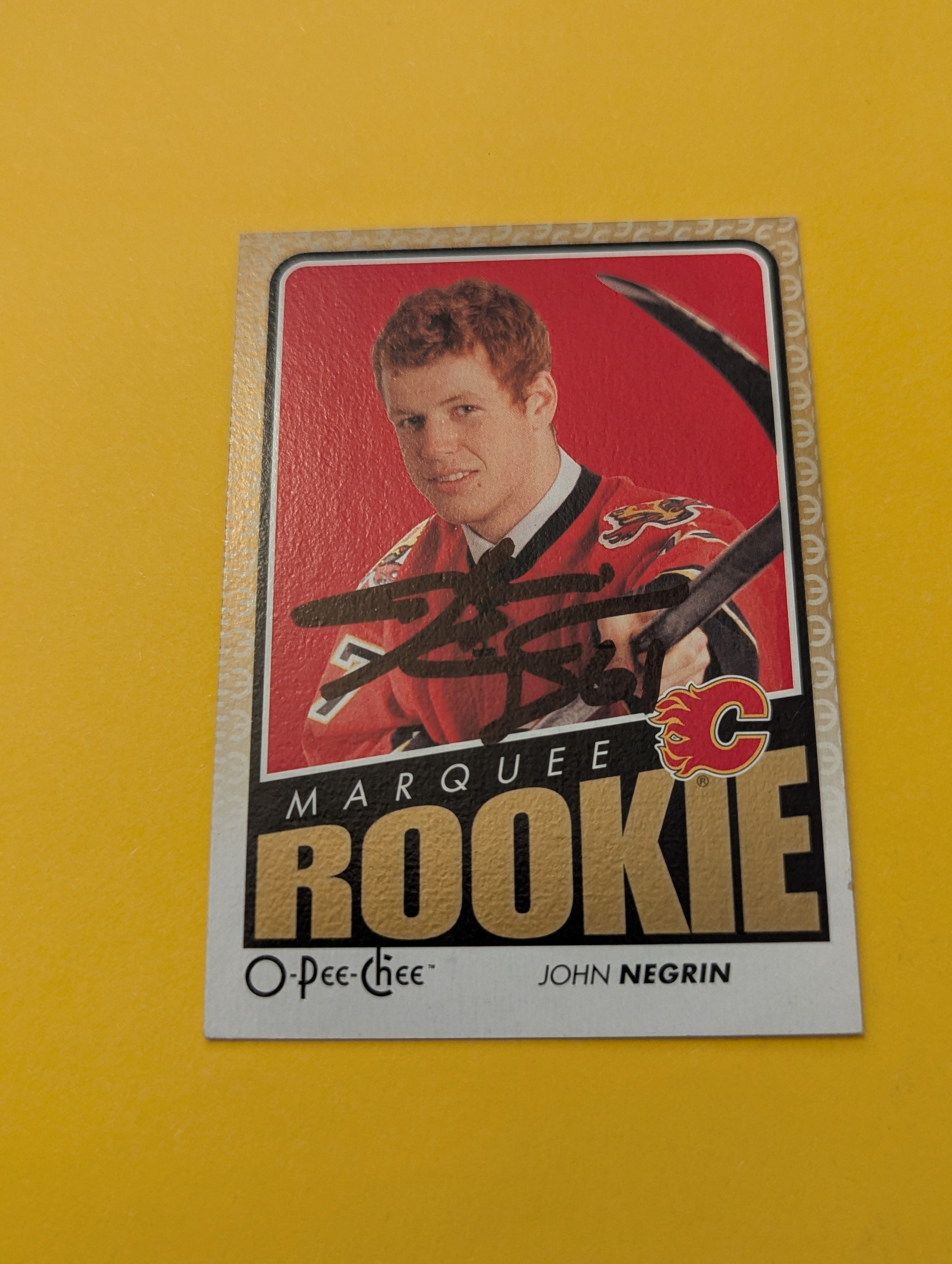 John Negrin Signed Calgary Flames Rookie Card