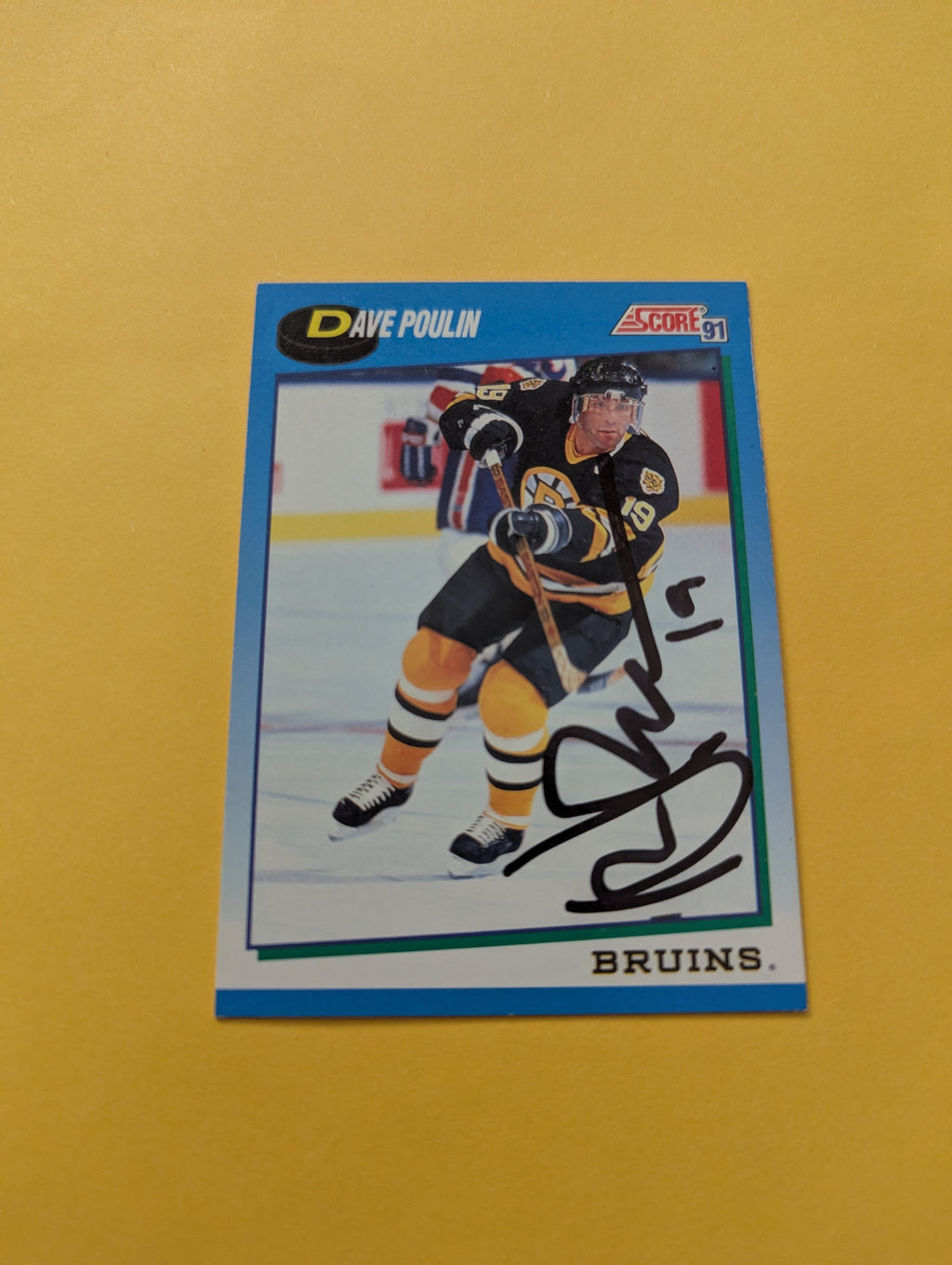 Dave Poulin Signed Boston Bruins Card