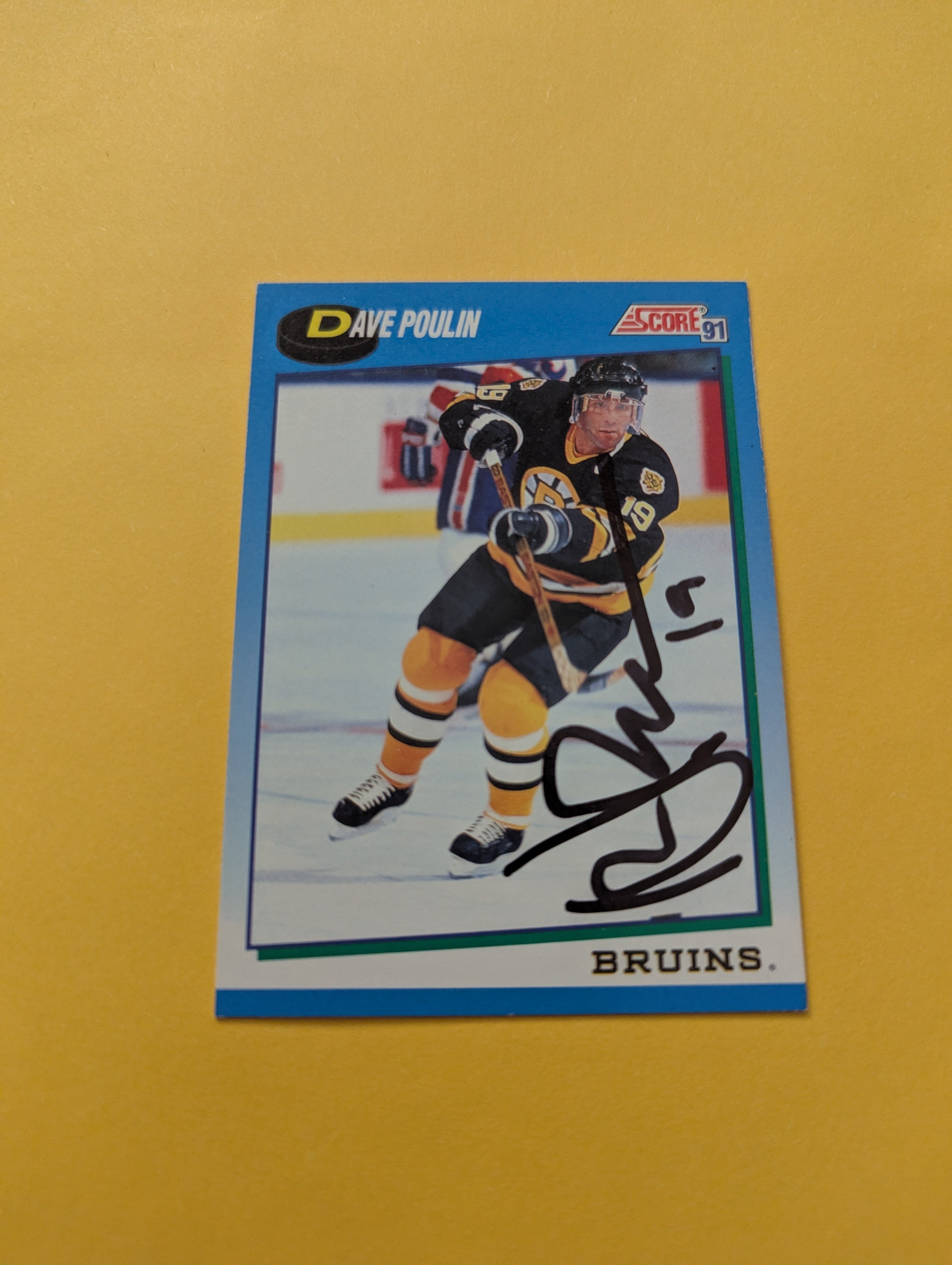 Dave Poulin Signed Boston Bruins Card