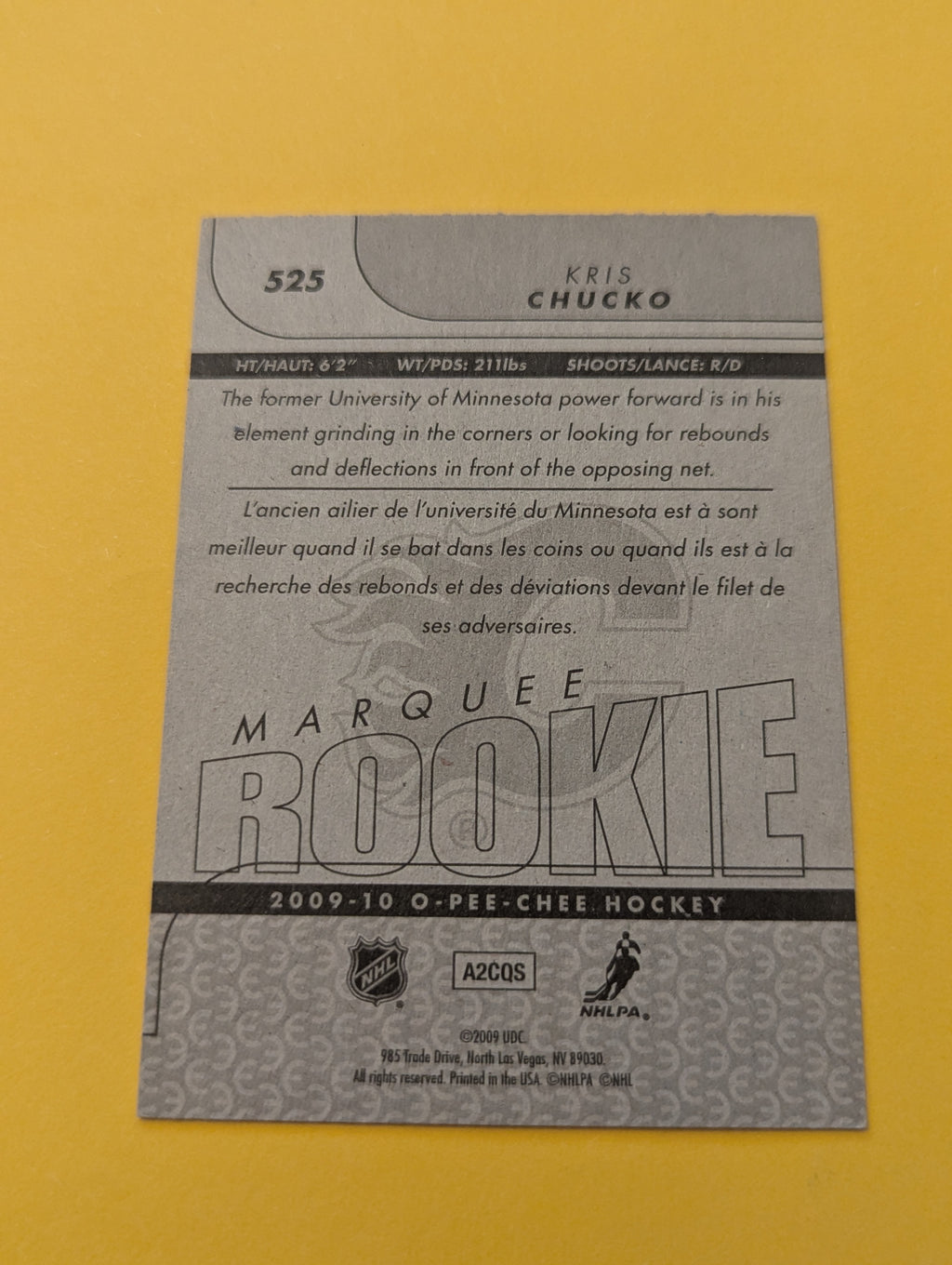 Kris Chucko Signed Calgary Flames Rookie Card